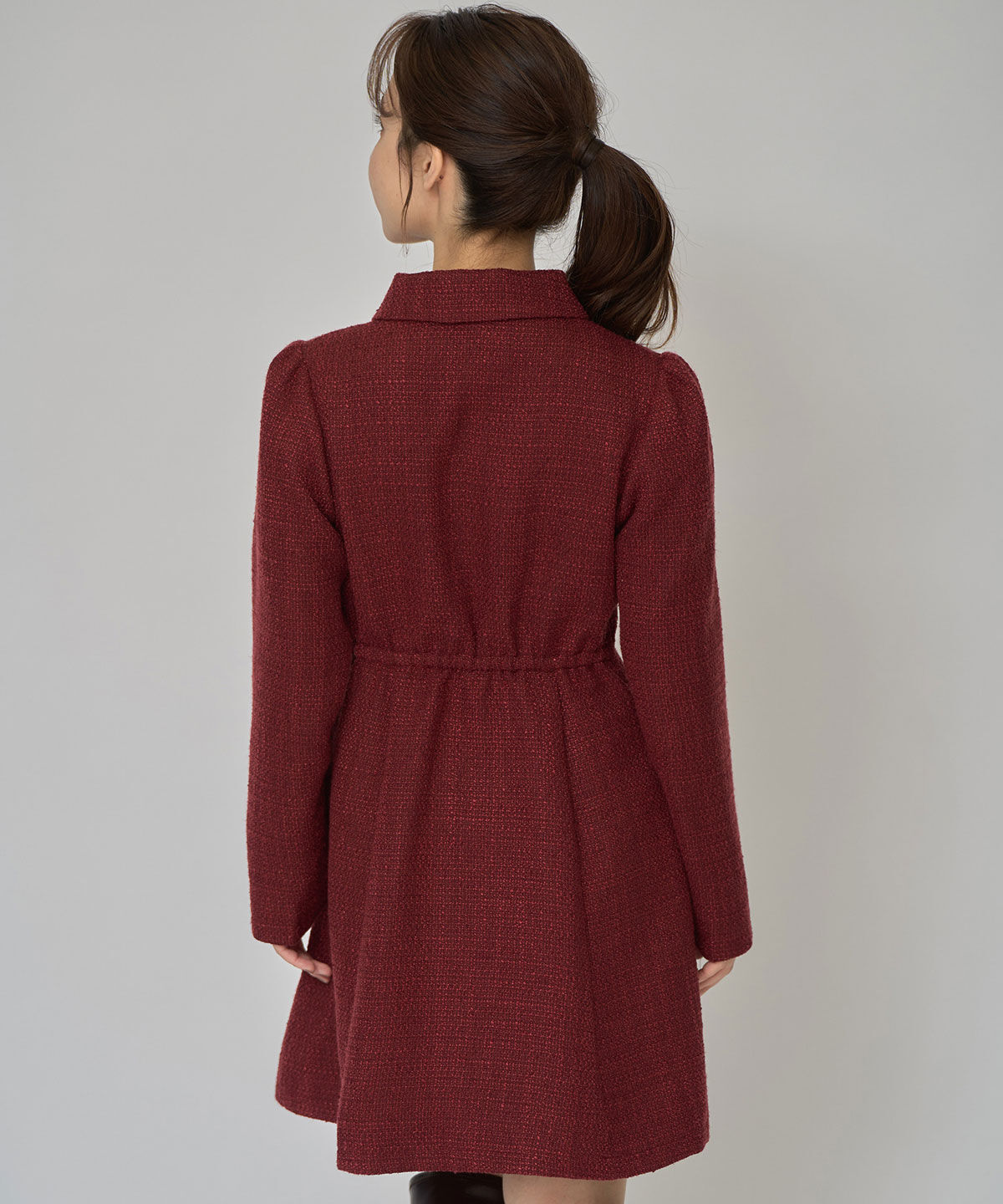 REDYAZEL「エンブレムボタンツイードシャツミニワンピース」|ワンピース|