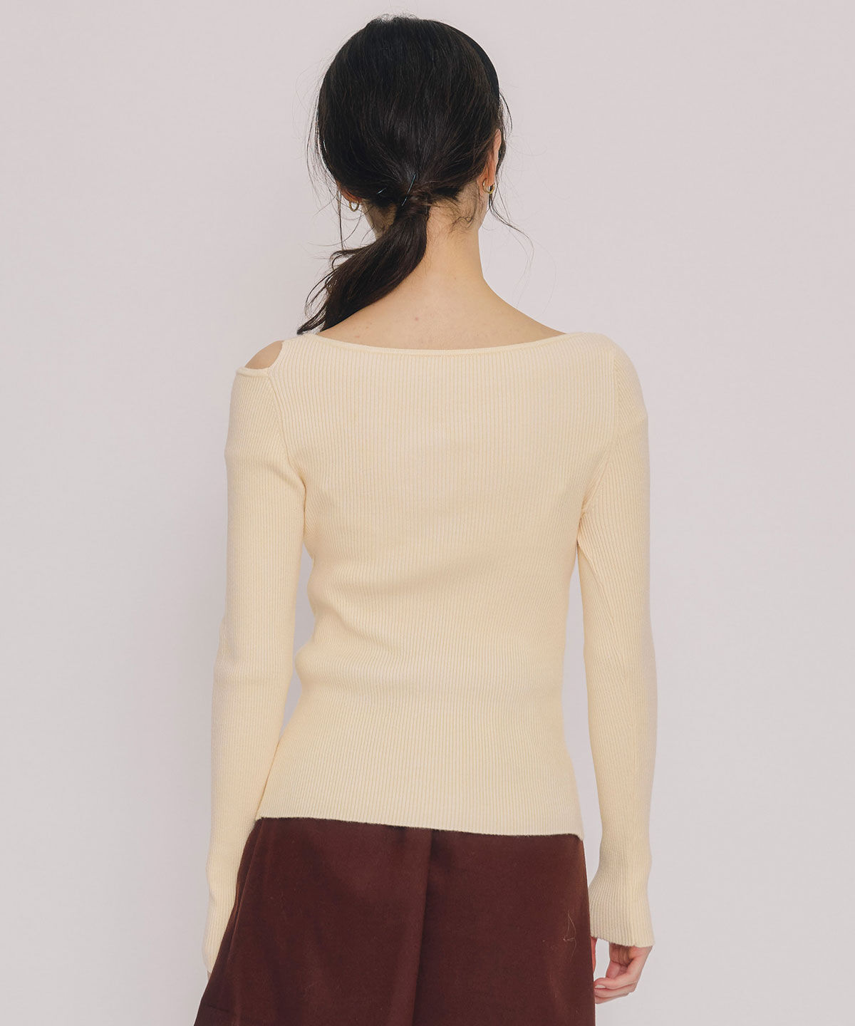 REDYAZEL「アシンメトリーレイヤードライクニットプルオーバー」|ニット・セーター|