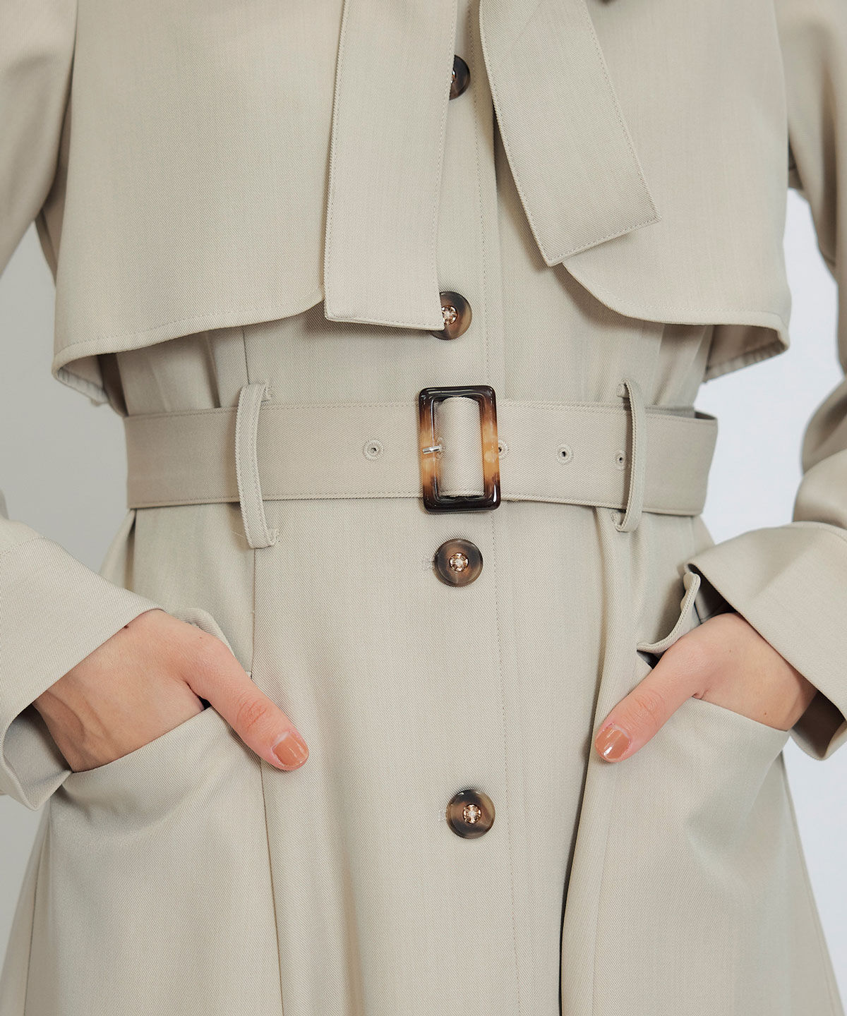 REDYAZEL「2WAYレイヤードライクリボントレンチコート」|トレンチコート|