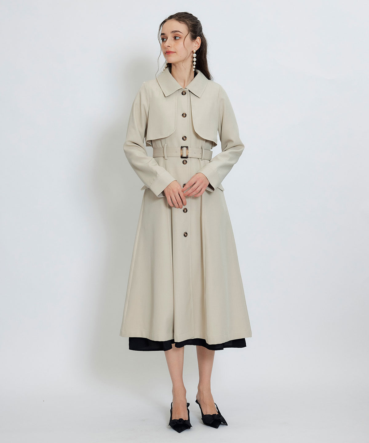 REDYAZEL「2WAYレイヤードライクリボントレンチコート」|トレンチコート|