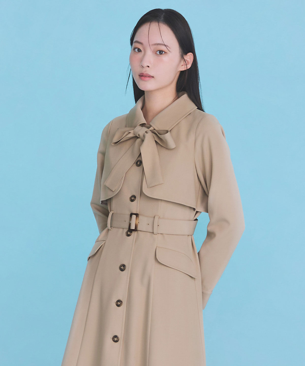 REDYAZEL「2WAYレイヤードライクリボントレンチコート」|トレンチコート|
