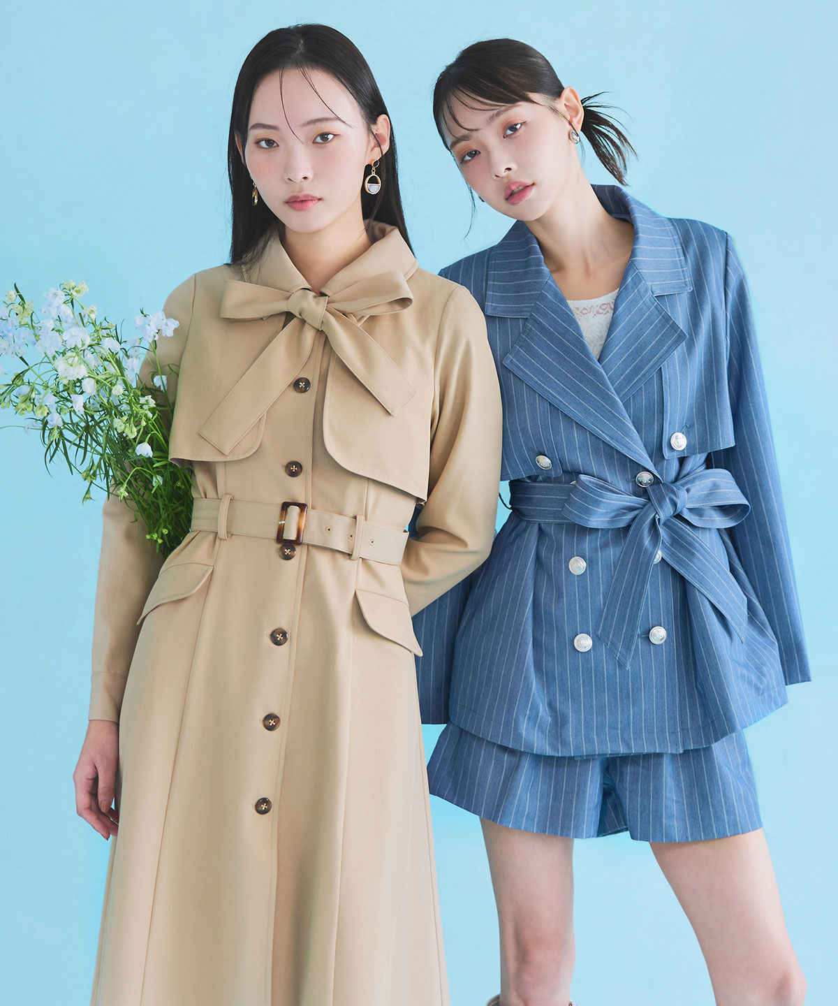 REDYAZEL「2WAYレイヤードライクリボントレンチコート」|トレンチコート|