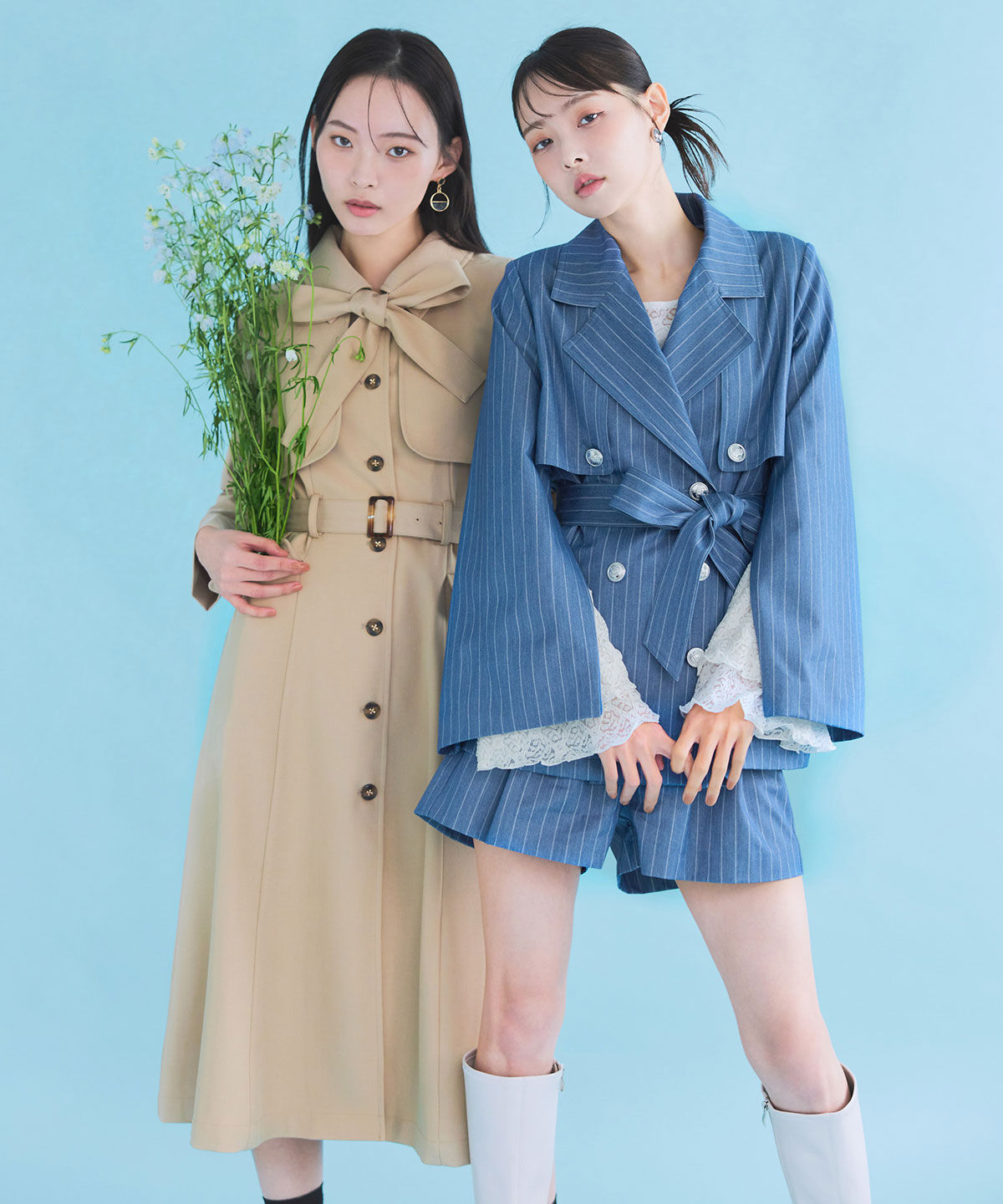 REDYAZEL「2WAYレイヤードライクリボントレンチコート」|トレンチコート|