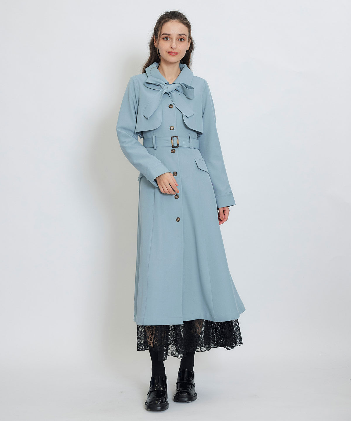 REDYAZEL「2WAYレイヤードライクリボントレンチコート」|トレンチコート|