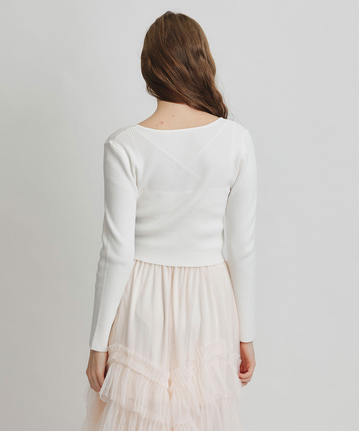 REDYAZEL「ロゴプレートリブニットカーディガン」|カーディガン|