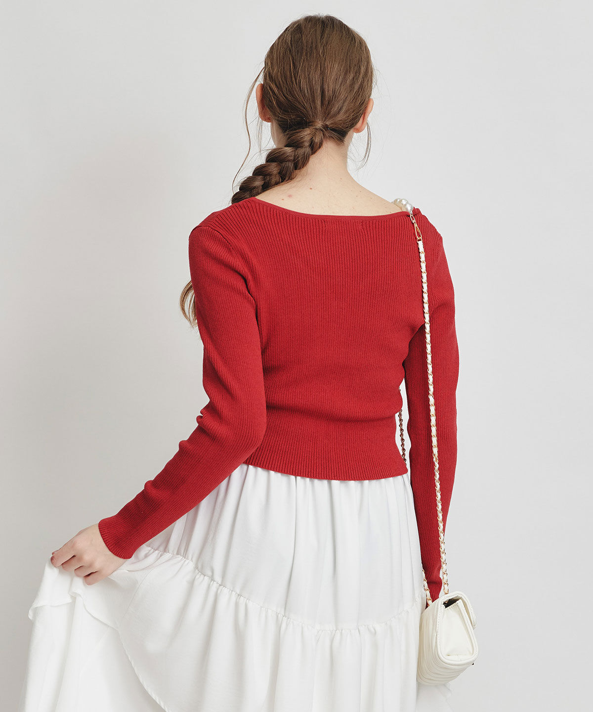 REDYAZEL「ロゴプレートリブニットカーディガン」|カーディガン|