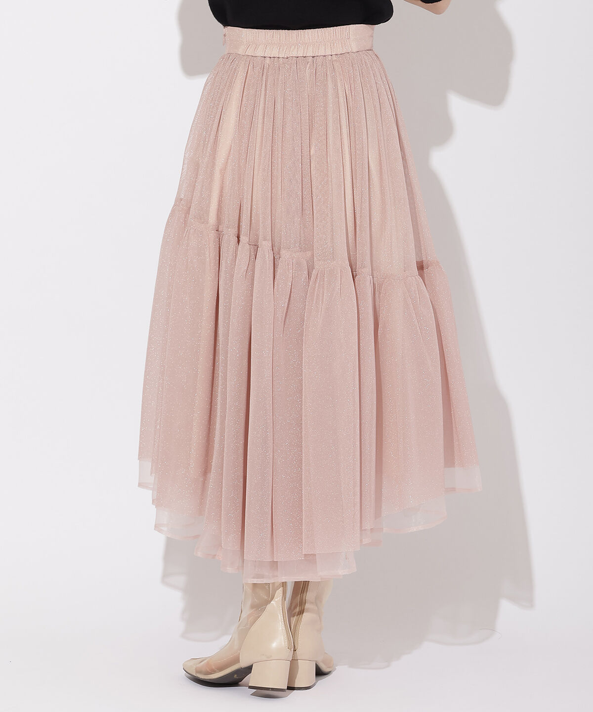 WILLSELECTION「ラメチュールボリュームスカート」|フレア|