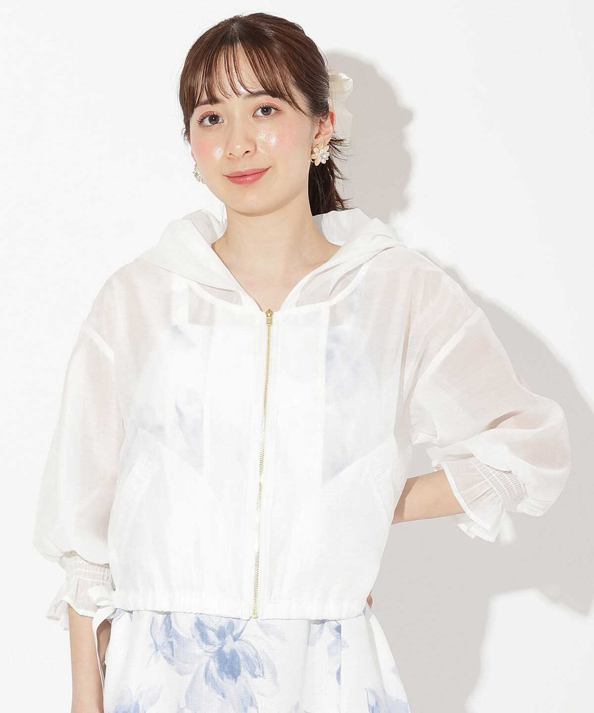 WILLSELECTION「サイドリボンキャンディスリーブパーカー」|パーカー|