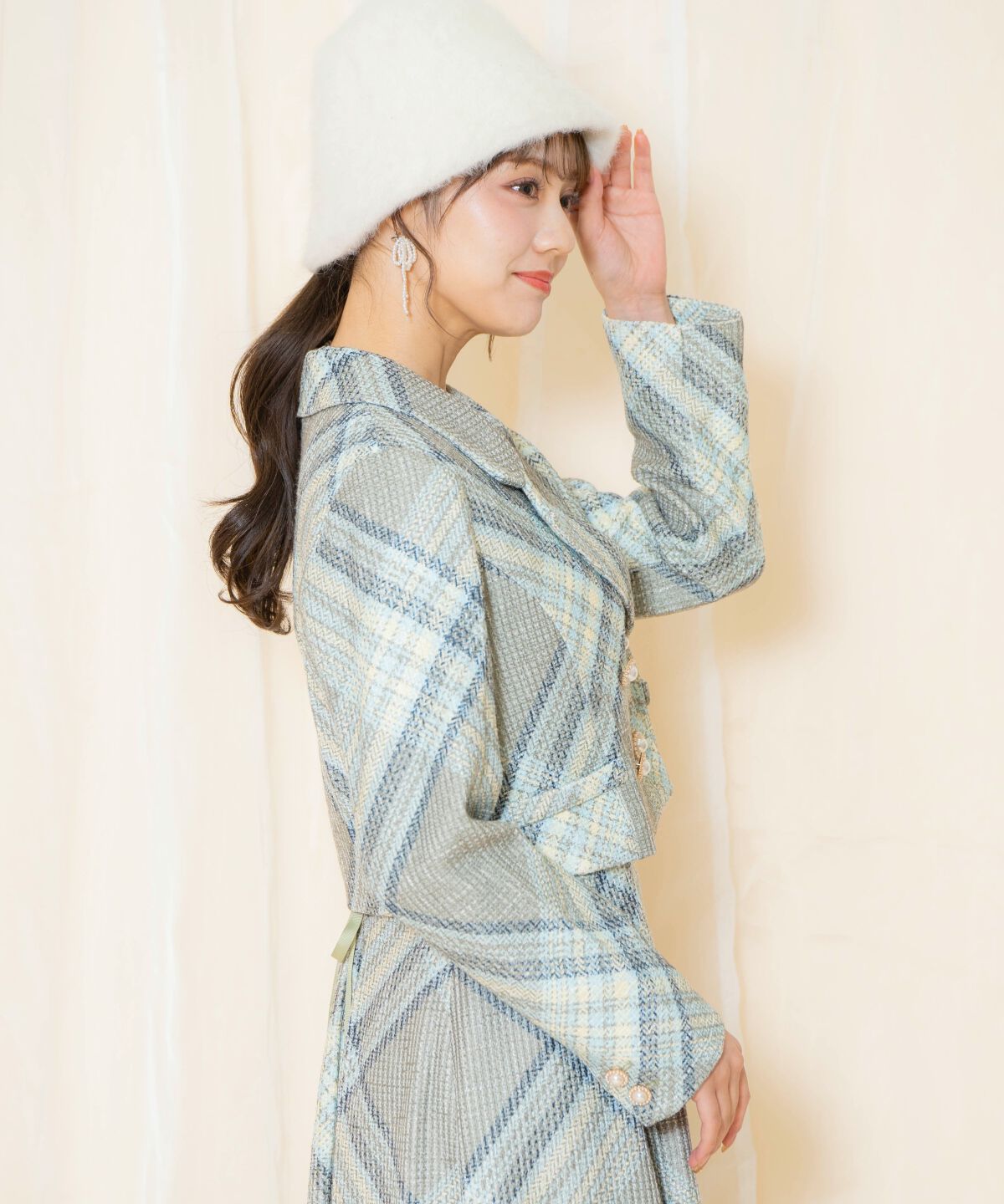 WILLSELECTION「ツイードチェックショートジャケット」|テーラードジャケット|