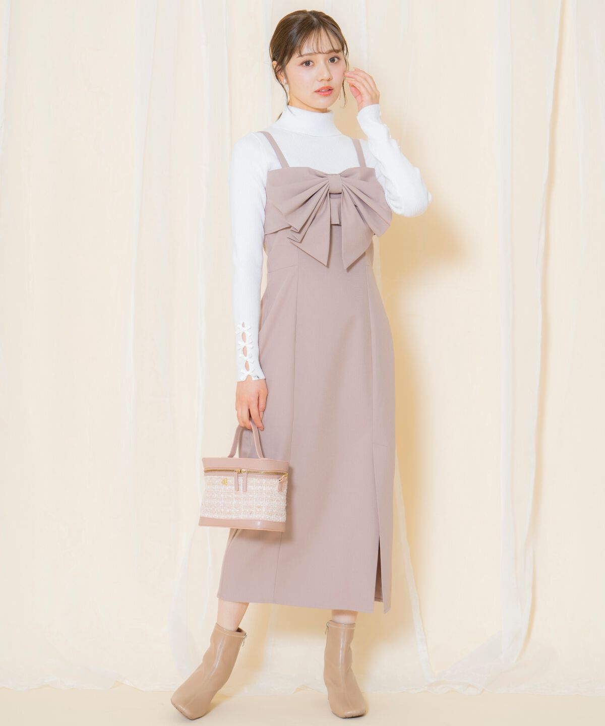 WILLSELECTION「ドレープリボンIラインワンピース」|ワンピース|