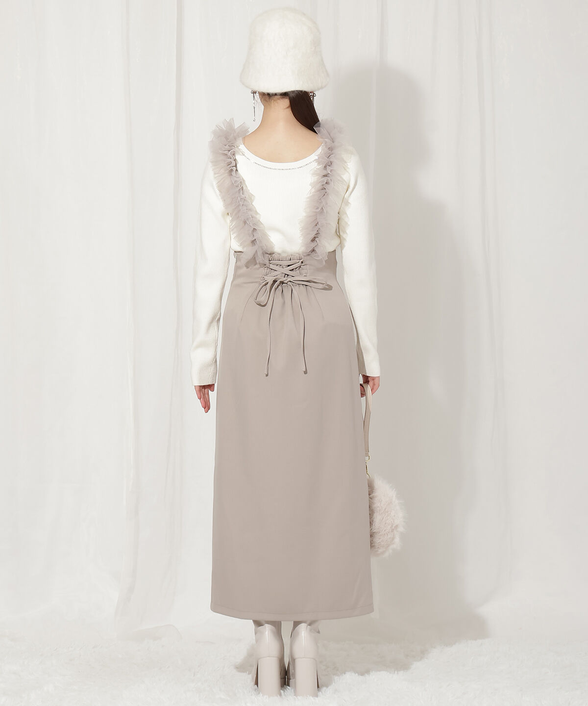 WILLSELECTION「チュールフリルジャンスカ」|ジャンパースカート|