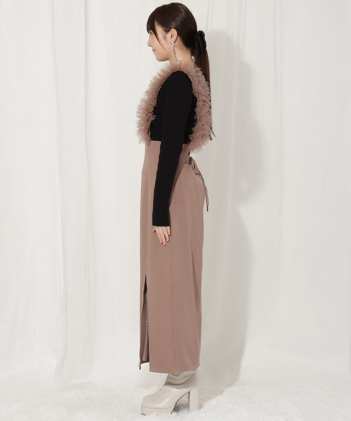 WILLSELECTION「チュールフリルジャンスカ」|ジャンパースカート|