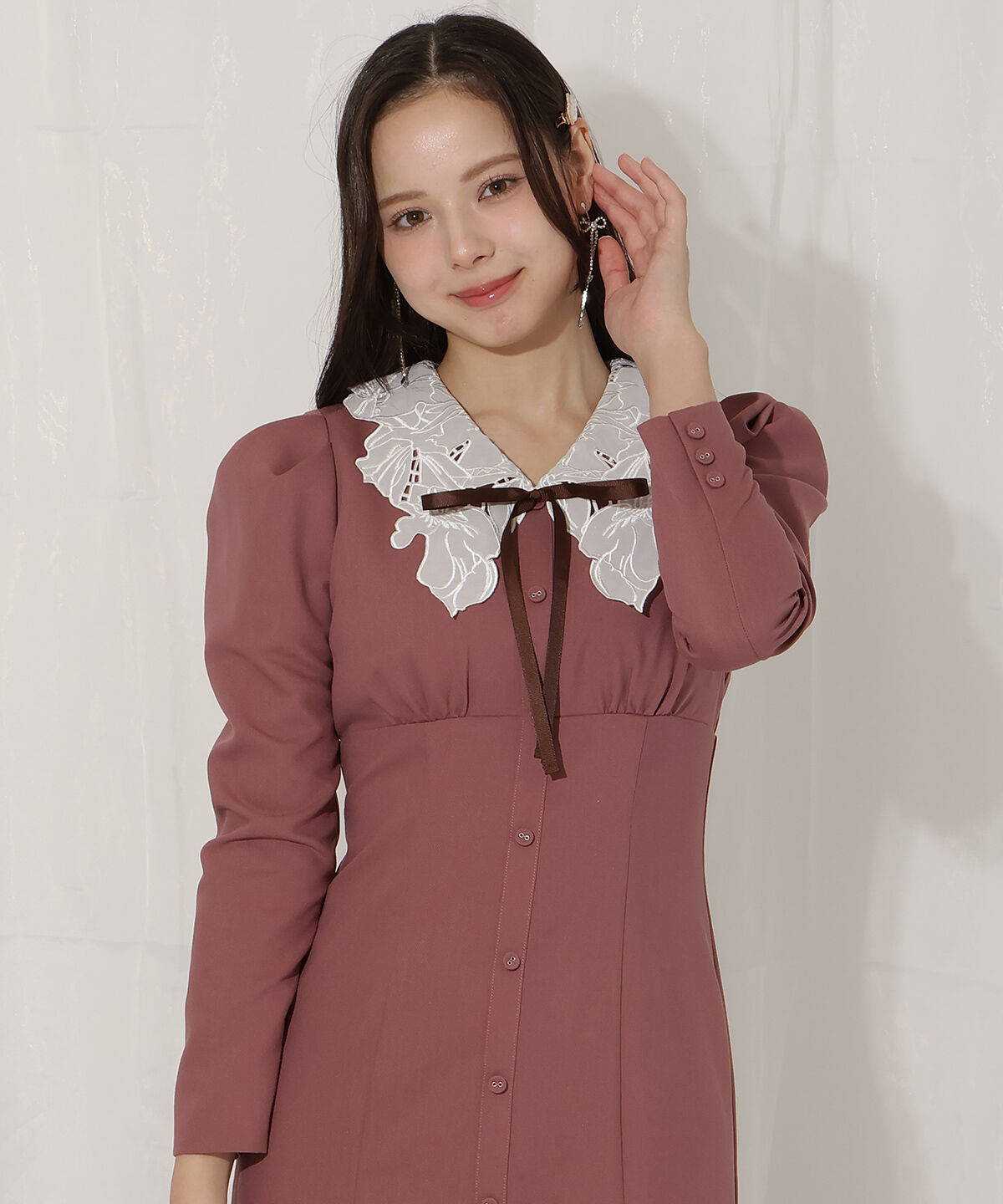 WILLSELECTION「レースカラーマーメイドワンピース」|ワンピース|