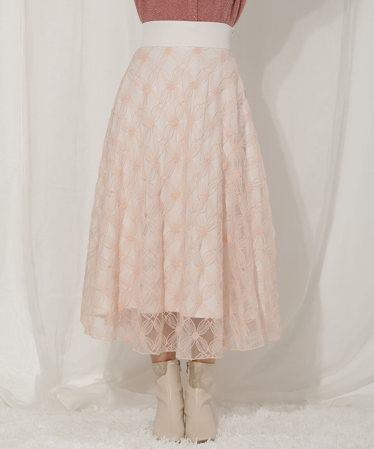 WILLSELECTION「フラワーチュールフレアスカート」|フレア|
