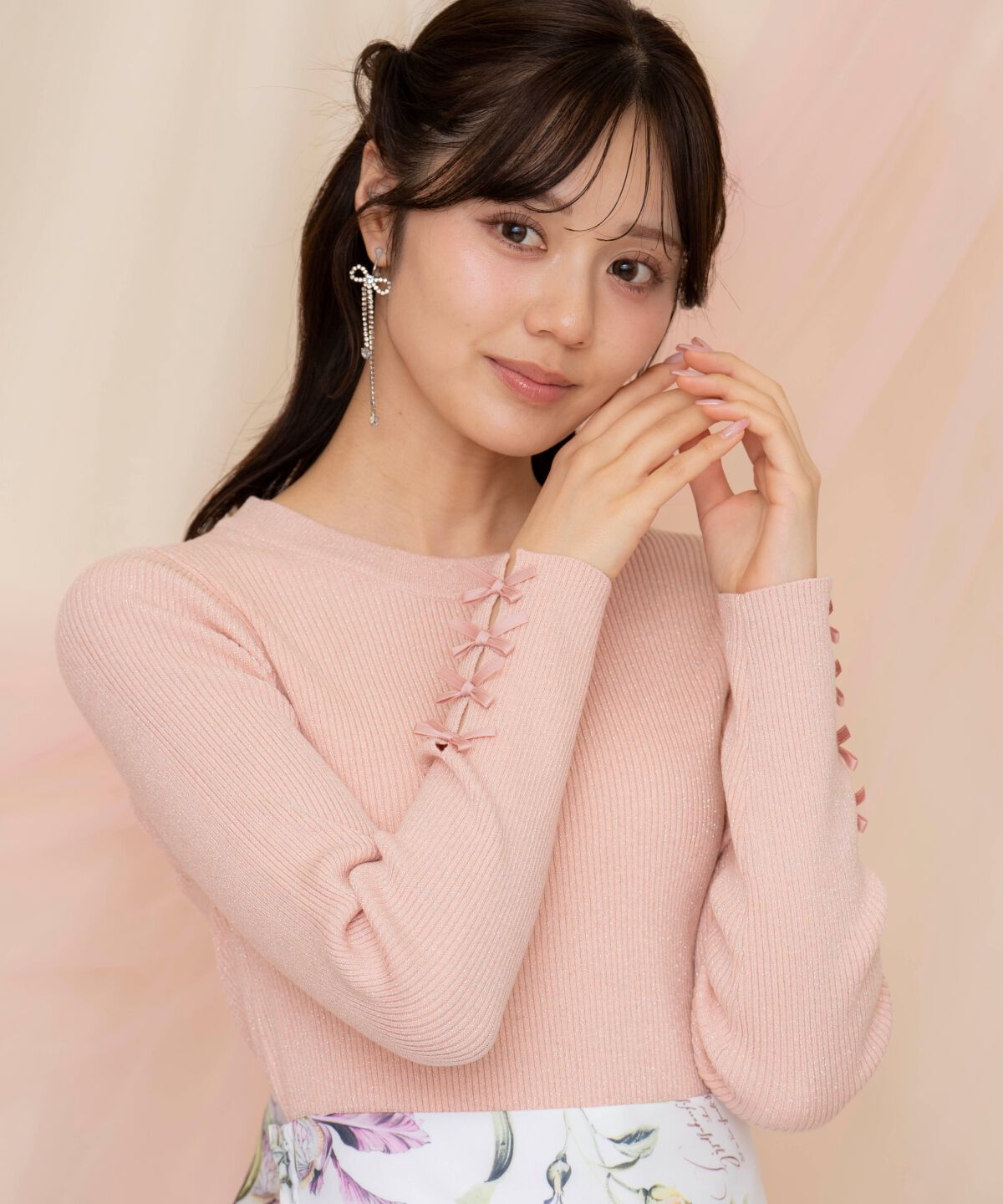 WILLSELECTION「袖リボンボトルネックニット」|ニット・セーター|オレンジ