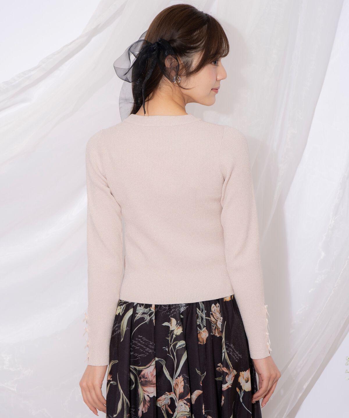 WILLSELECTION「袖リボンボトルネックニット」|ニット・セーター|