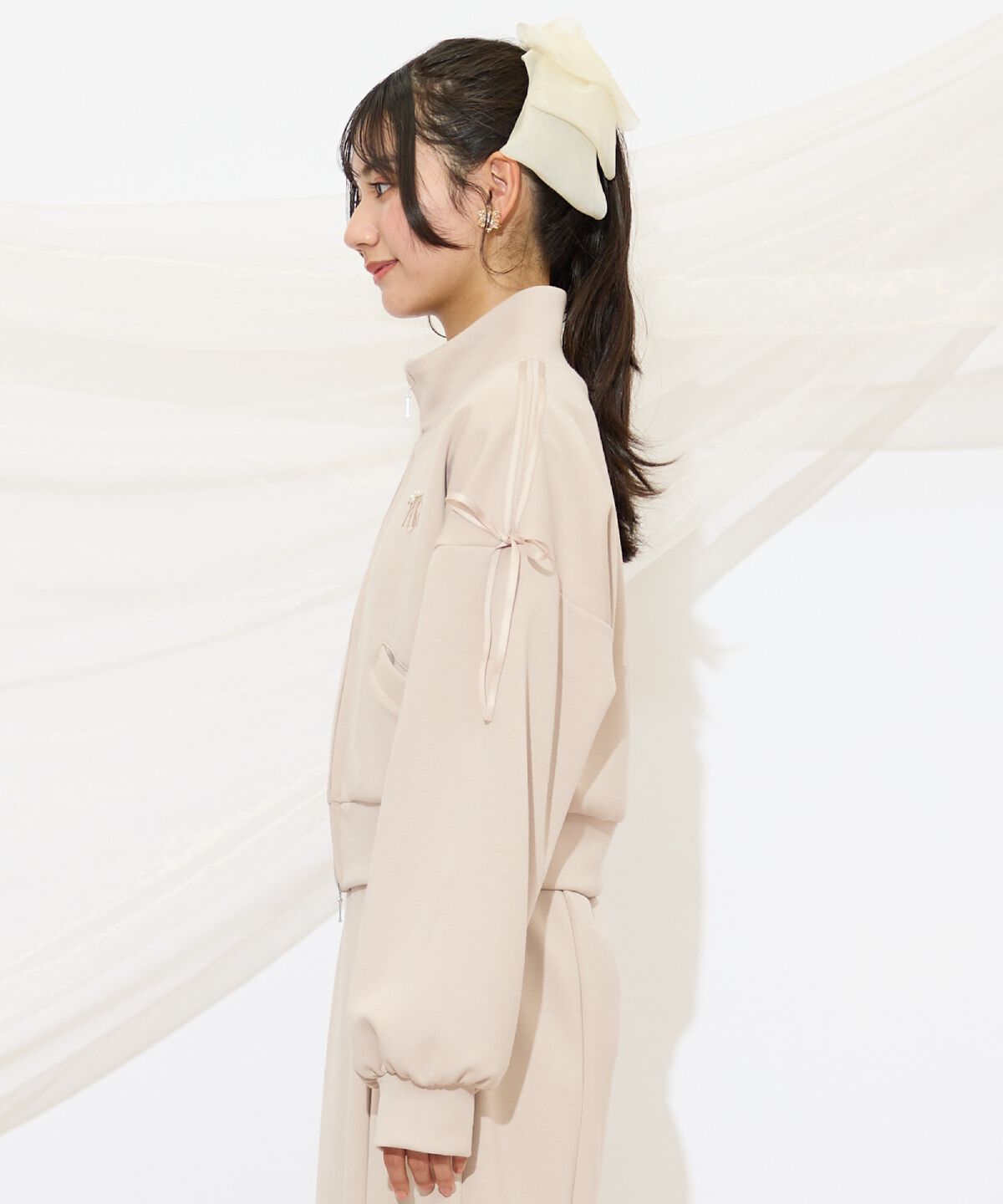 WILLSELECTION「ロゴ刺繍リボントラックジャケット」|パーカー|