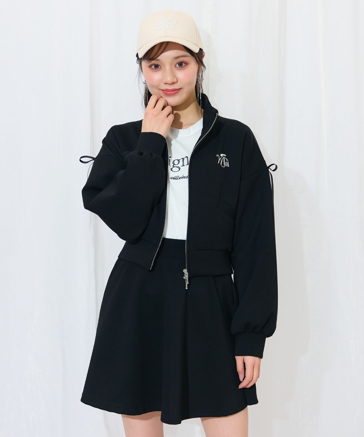 WILLSELECTION「ロゴ刺繍リボントラックジャケット」|パーカー|