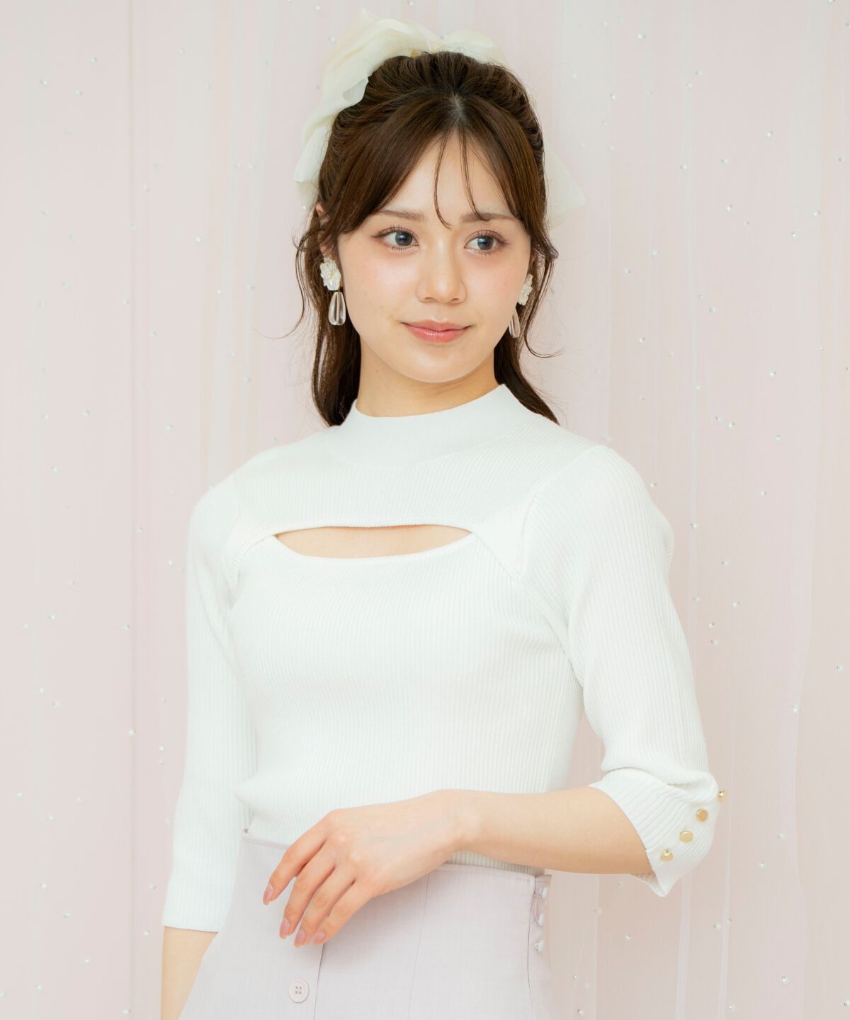 WILLSELECTION「デコルテオープンハイネックプルオーバー」|ニット・セーター|