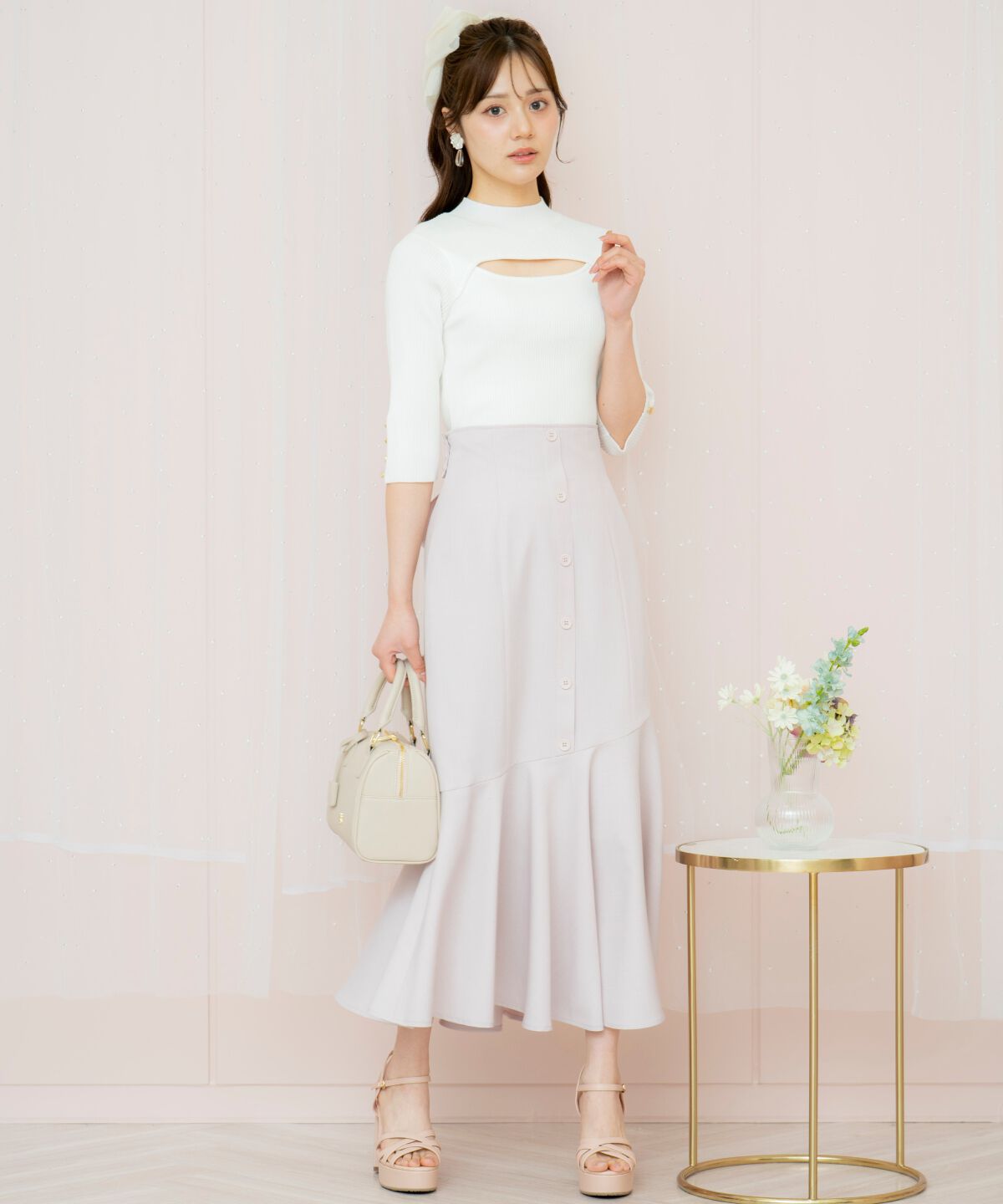 WILLSELECTION「デコルテオープンハイネックプルオーバー」|ニット・セーター|