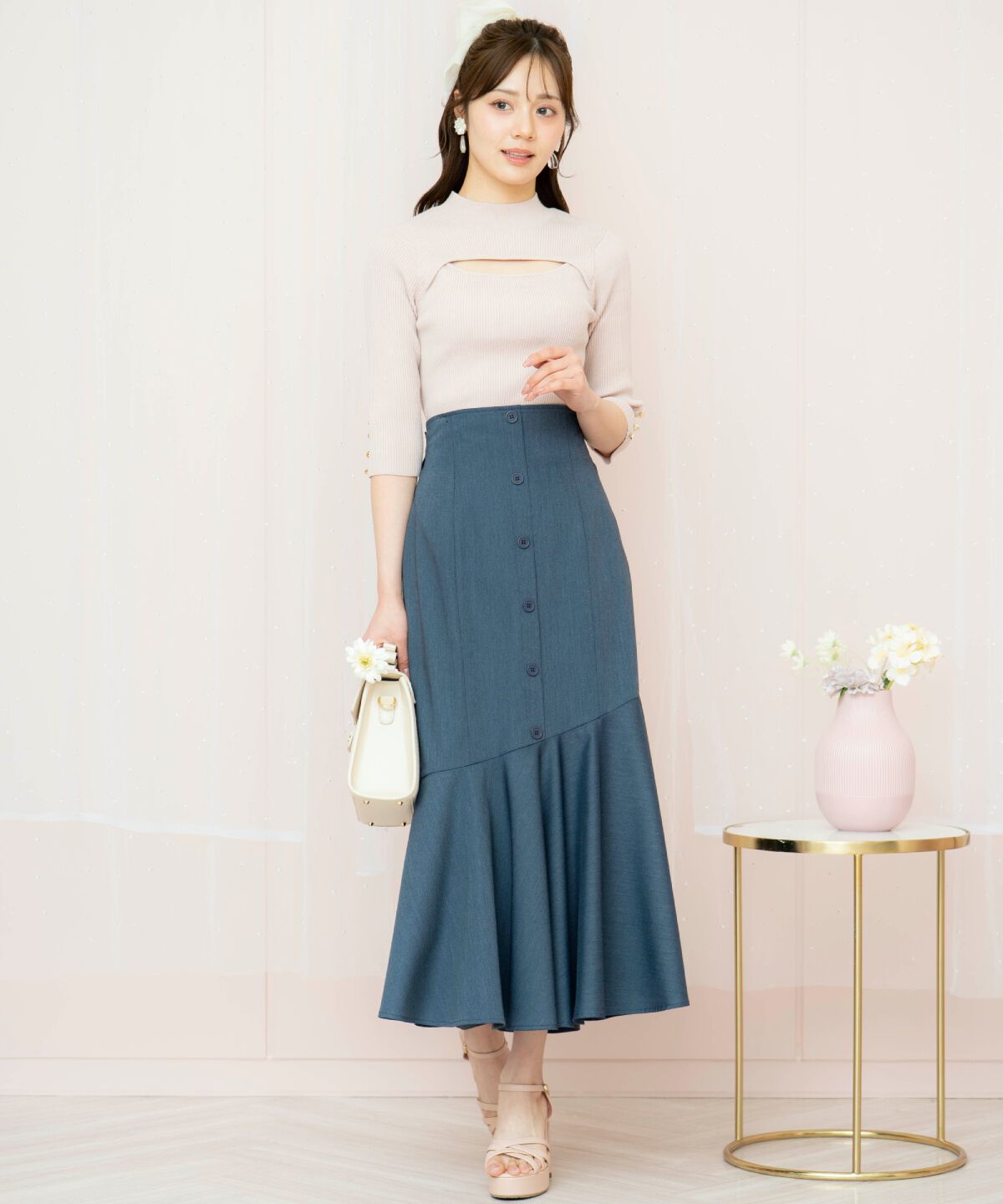 WILLSELECTION「デコルテオープンハイネックプルオーバー」|ニット・セーター|