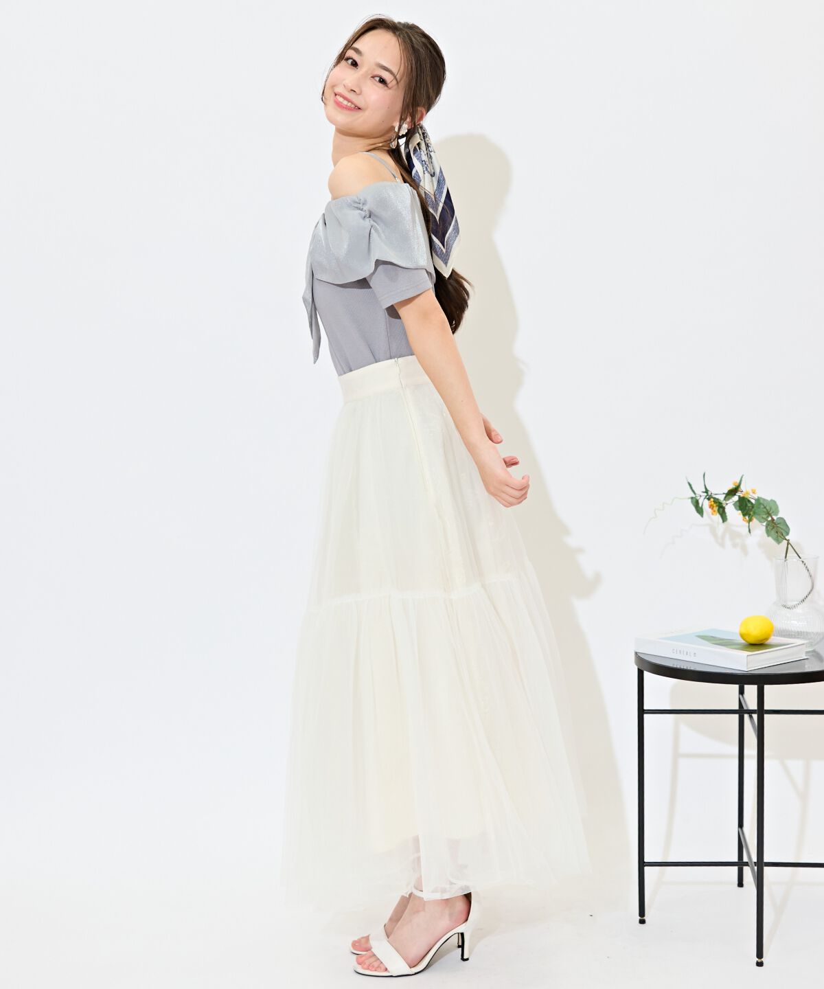 WILLSELECTION「ニュアンスカラーチュールティアードスカート」|フレア|