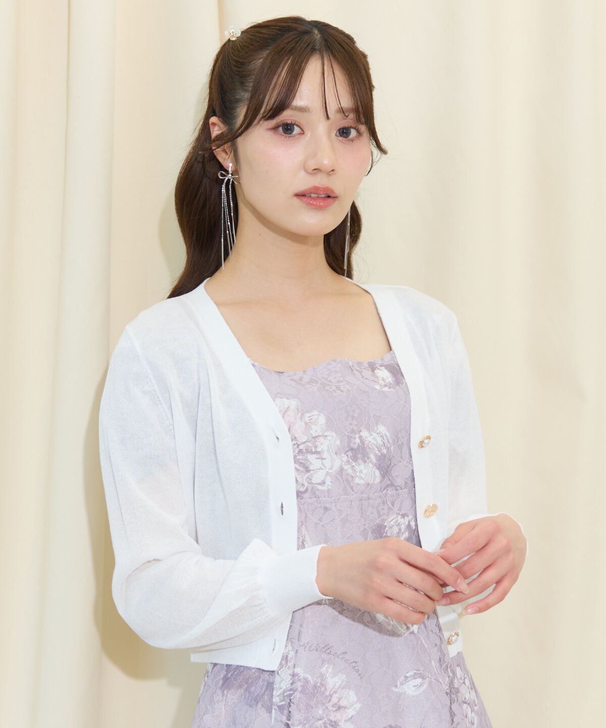 WILLSELECTION「アソートボタンシアーカーディガン」|カーディガン|オフ