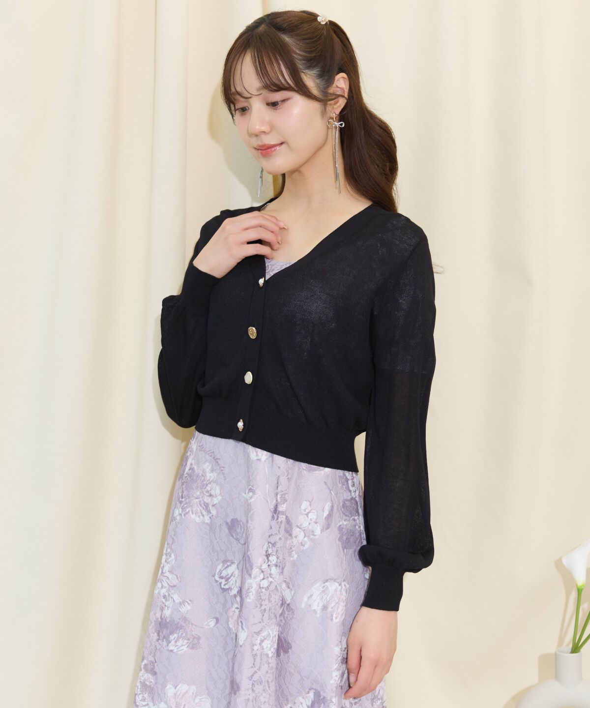 WILLSELECTION「アソートボタンシアーカーディガン」|カーディガン|