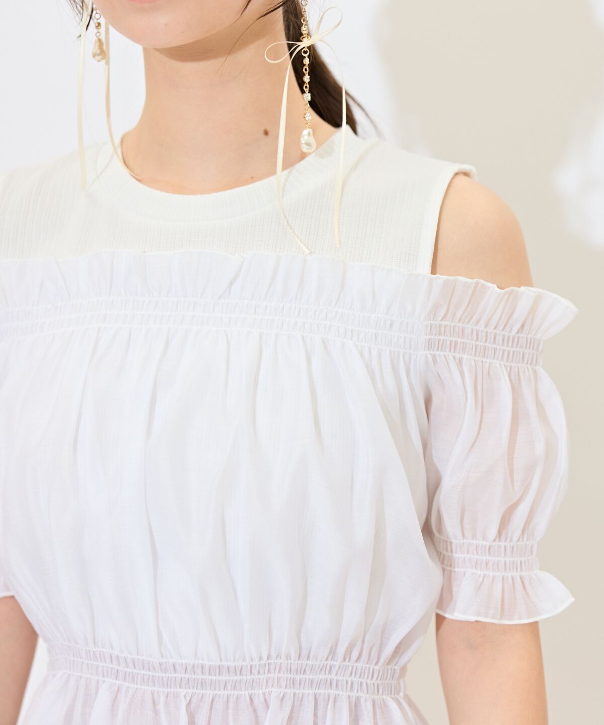 WILLSELECTION「レイヤード風オフショルカットトップス」|Tシャツ・カットソー|