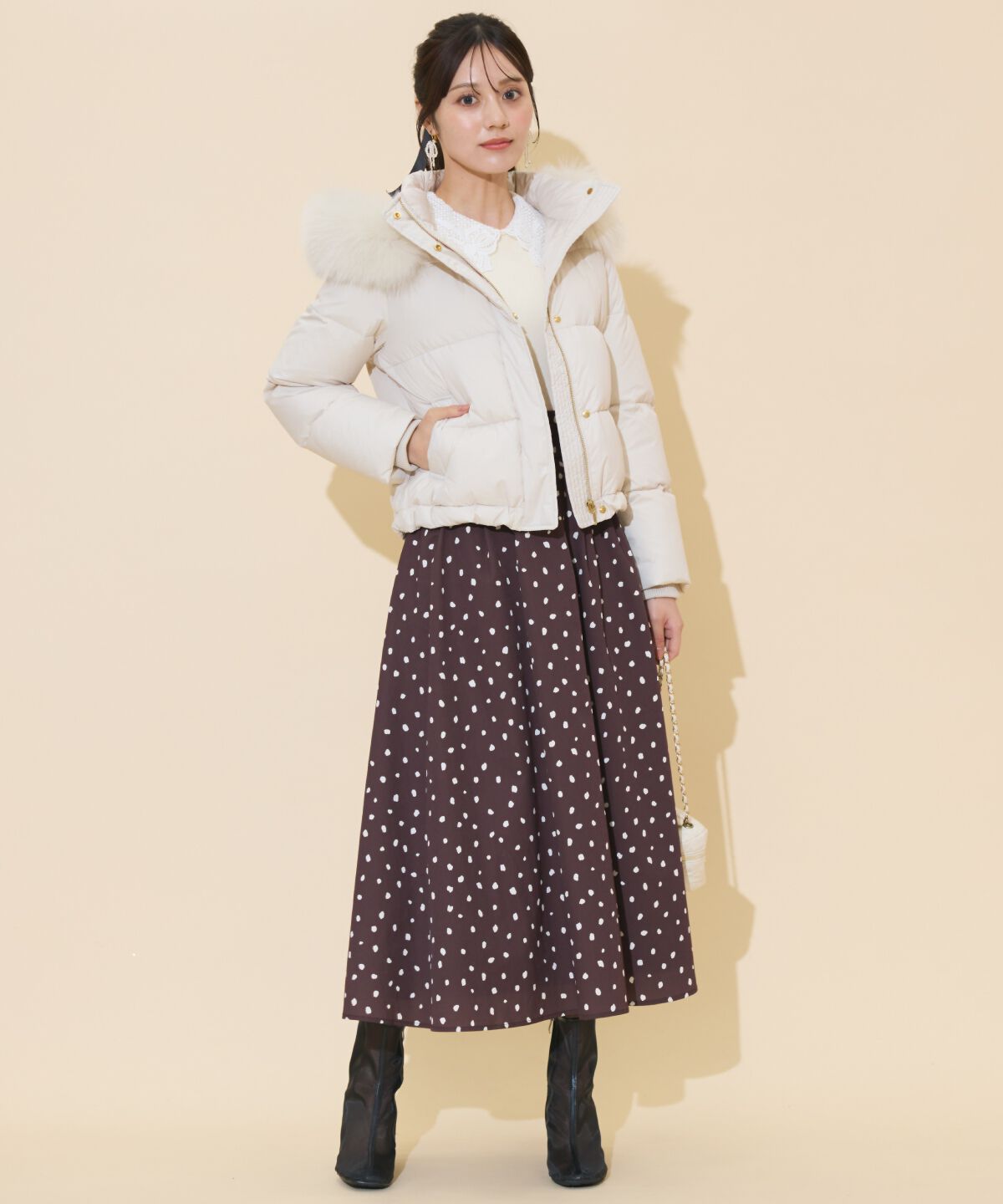 WILLSELECTION「ファー付きショートダウン」|ダウン|