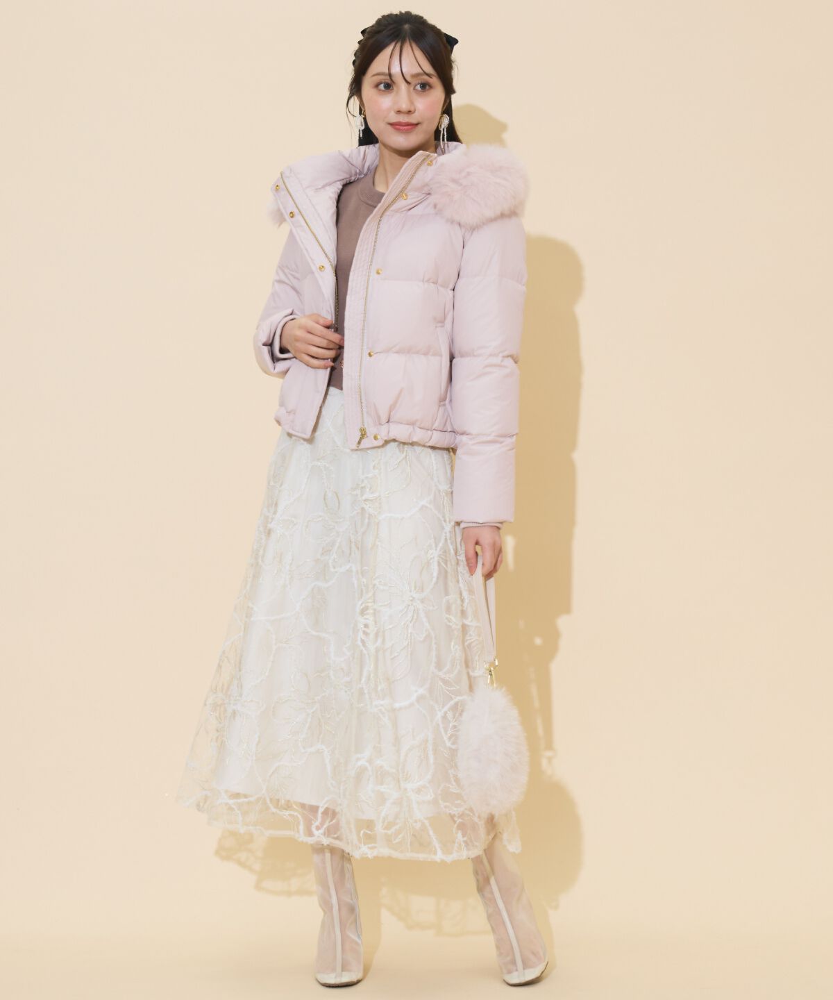 WILLSELECTION「ファー付きショートダウン」|ダウン|