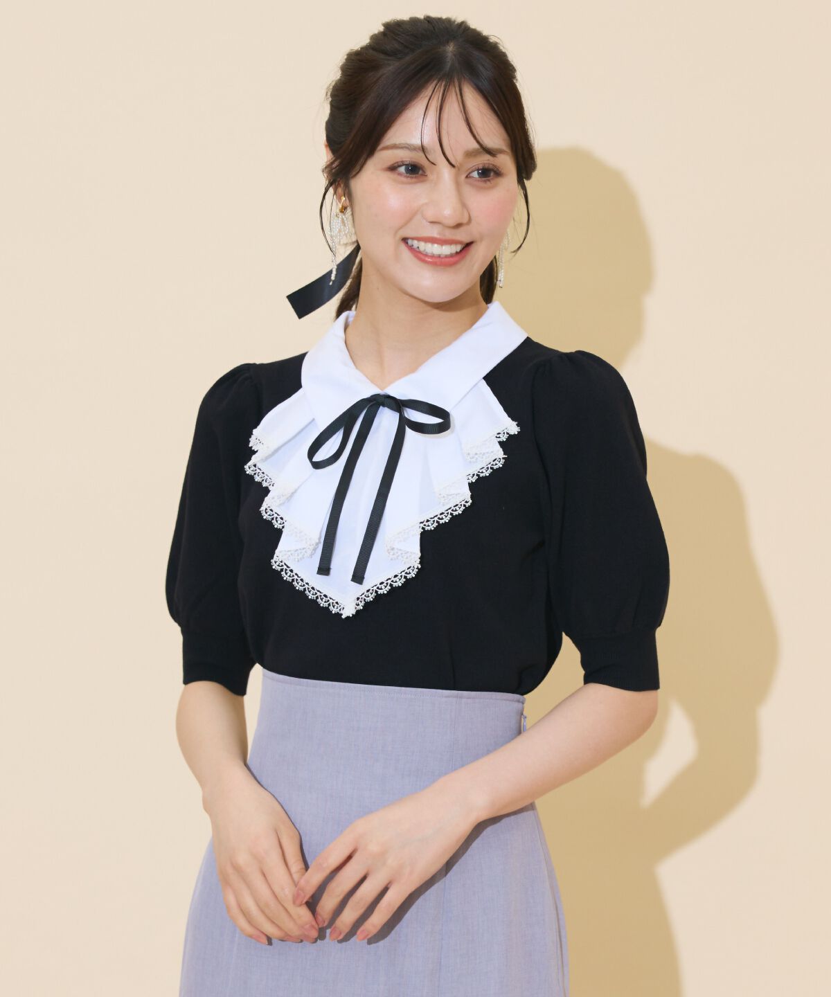 WILLSELECTION「レースラッフルプルオーバー」|ニット・セーター|