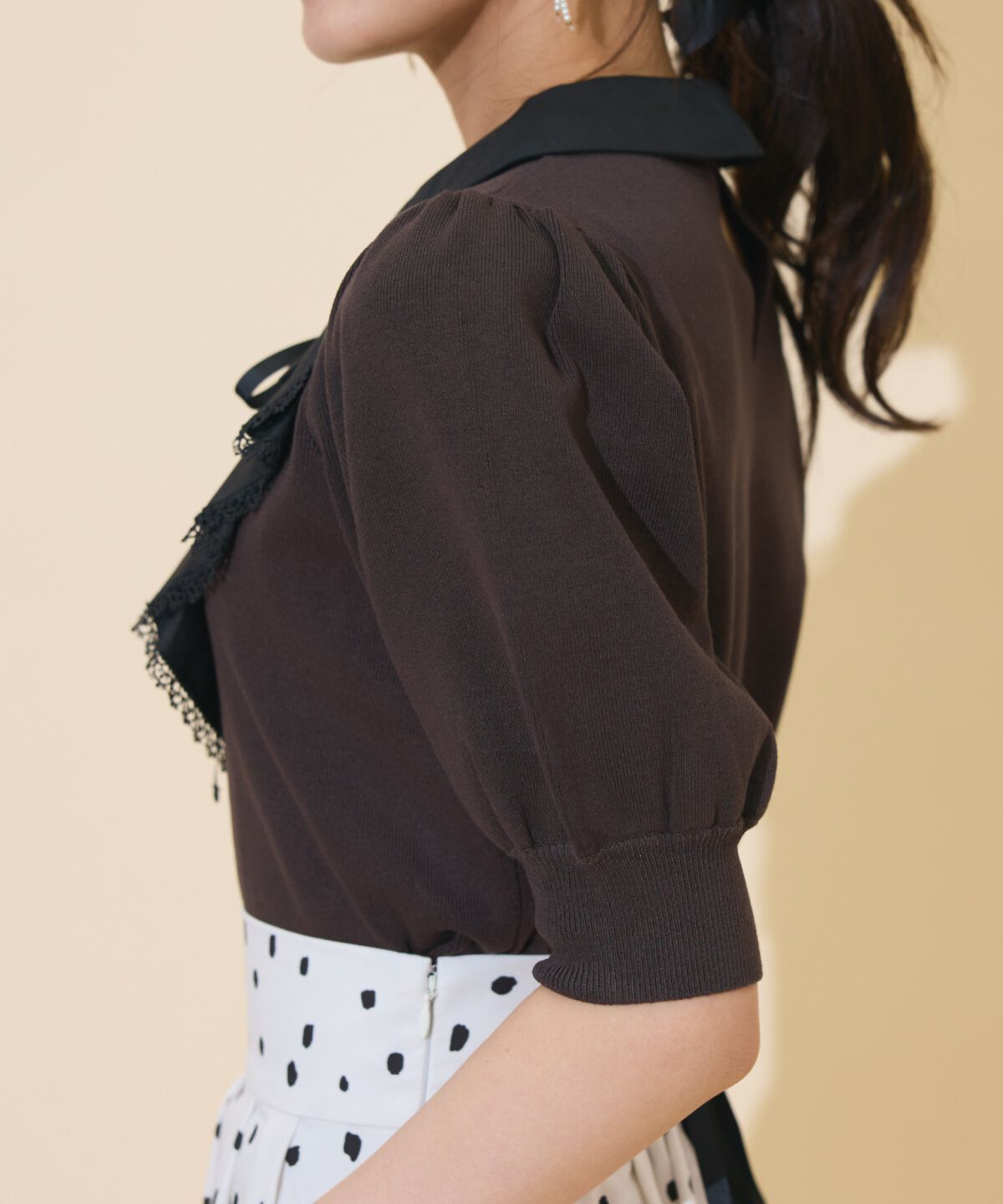 WILLSELECTION「レースラッフルプルオーバー」|ニット・セーター|