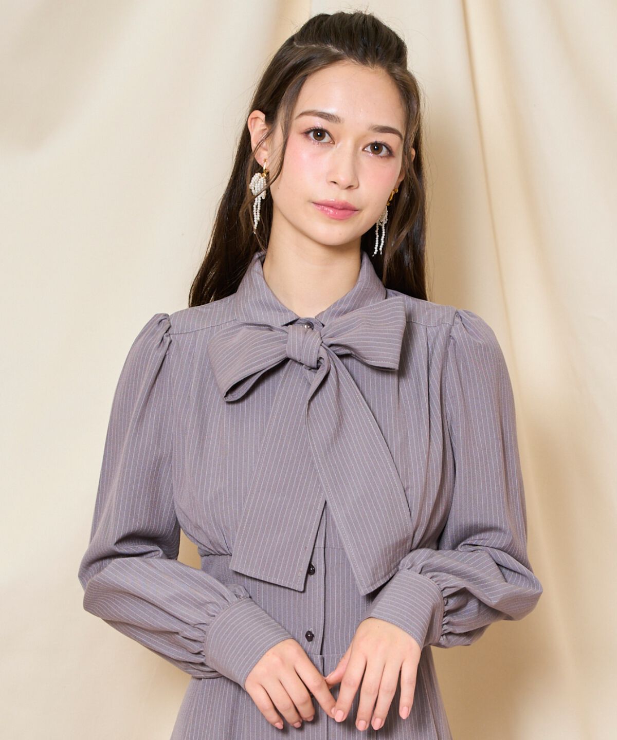 WILLSELECTION「リボンタイコルセットシャツワンピース」|ワンピース|