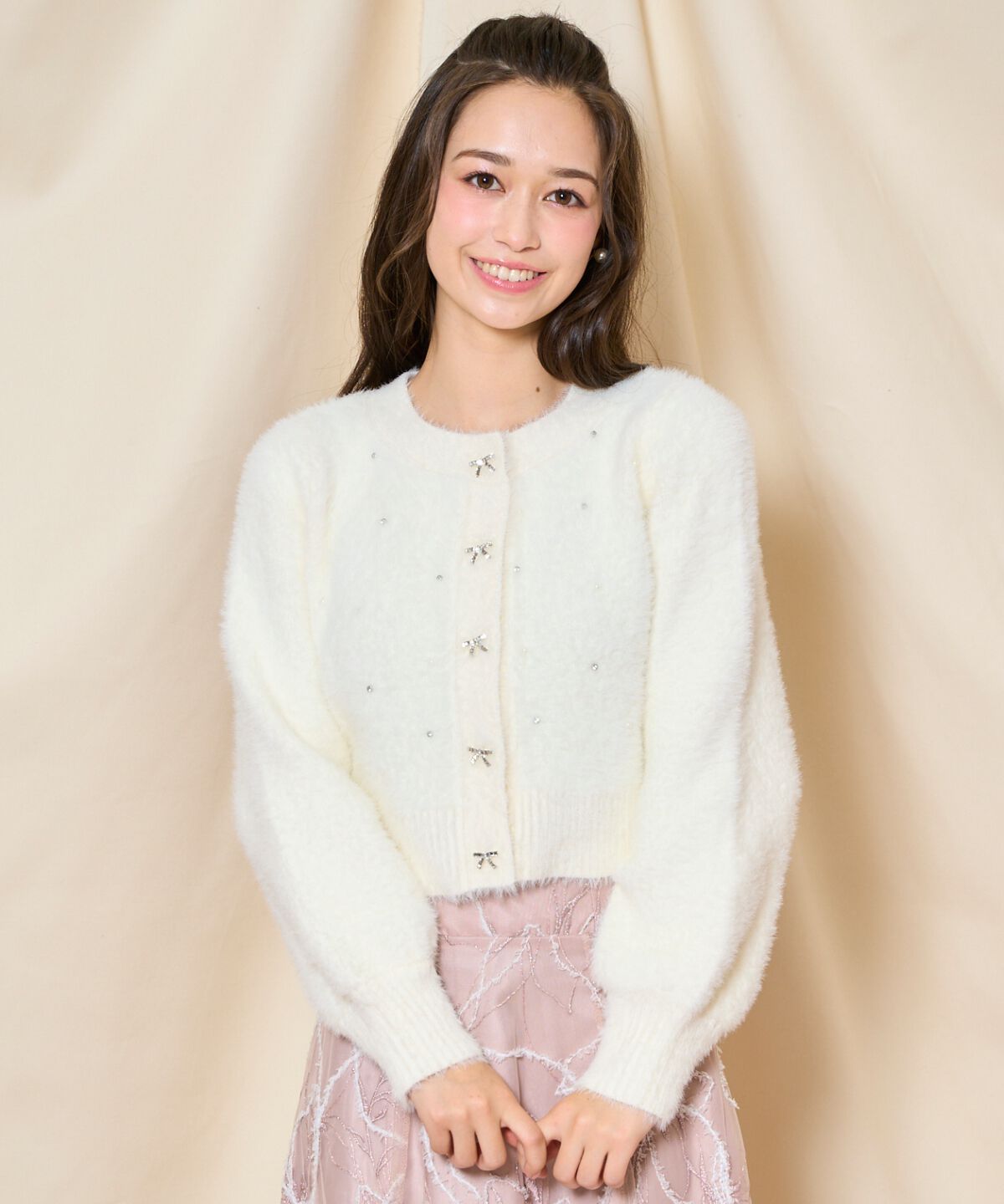 WILLSELECTION「パール＆ビジューフェザーカーディガン」|カーディガン|