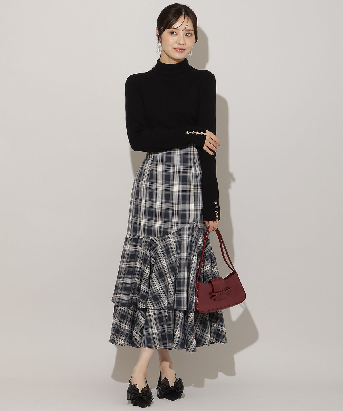 WILLSELECTION「袖口リボンリブタートルニット」|ニット・セーター|