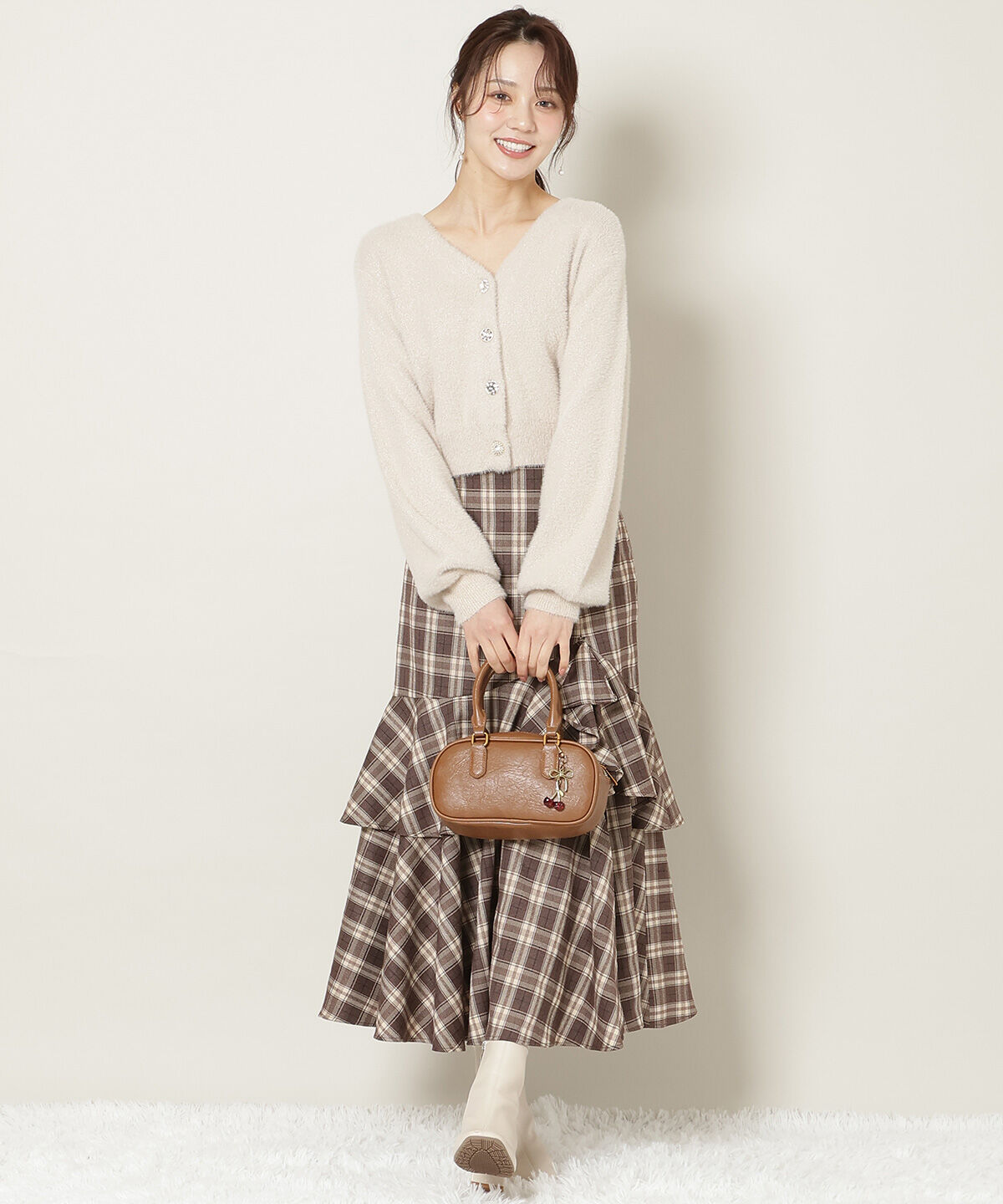 WILLSELECTION「アソートボタンラメフェザーカーディガン」|カーディガン|