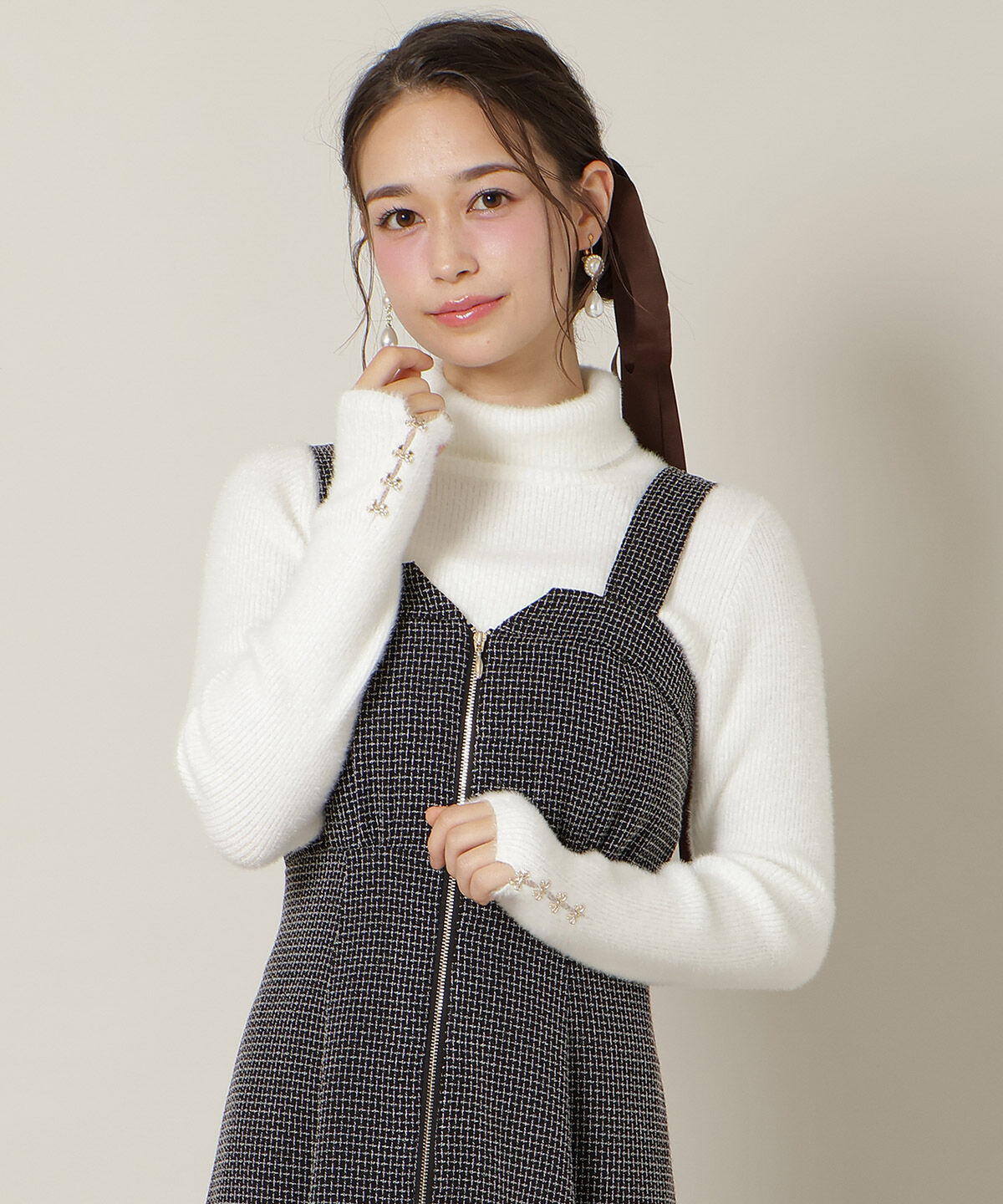 WILLSELECTION「ZIPデザインフレアジャンスカ」|ワンピース|