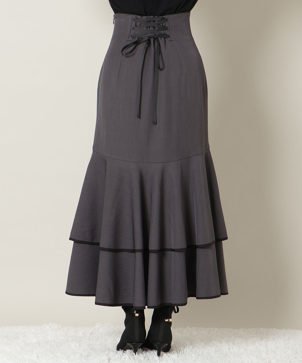 WILLSELECTION「パイピングヘムティアードスカート」|フレア|