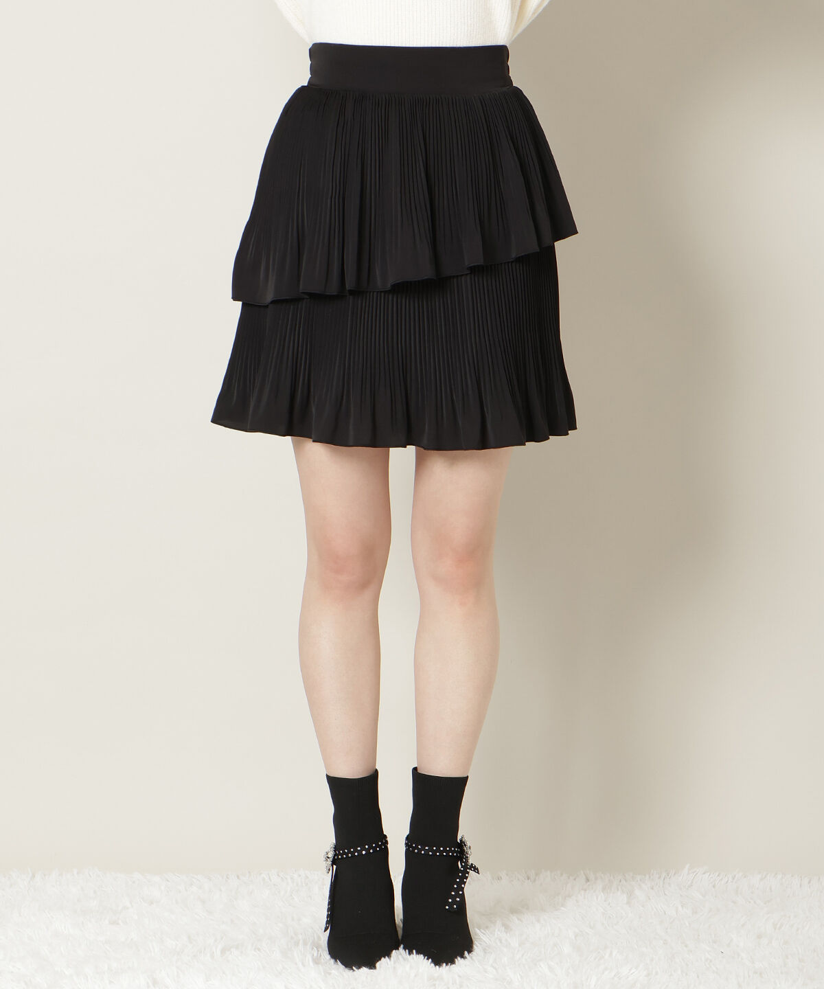 WILLSELECTION「プリーツティアードミニスカート」|フレア|