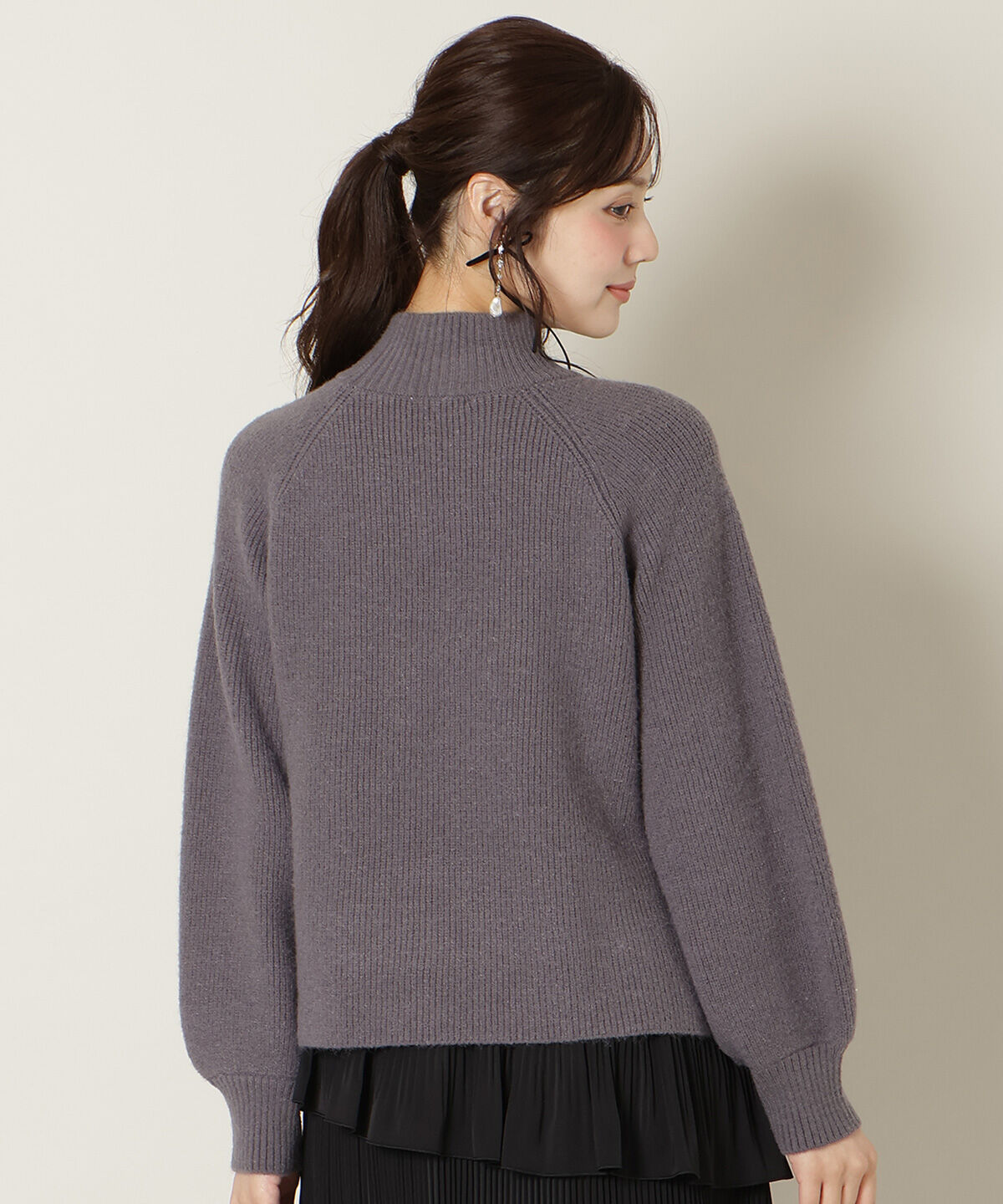 WILLSELECTION「フラワーモチーフボトルネックニット」|ニット・セーター|