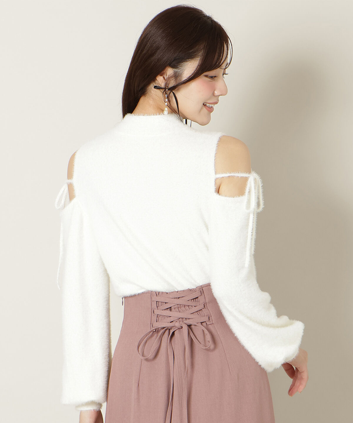 WILLSELECTION「パールビジューフェザーニットトップス」|ニット・セーター|