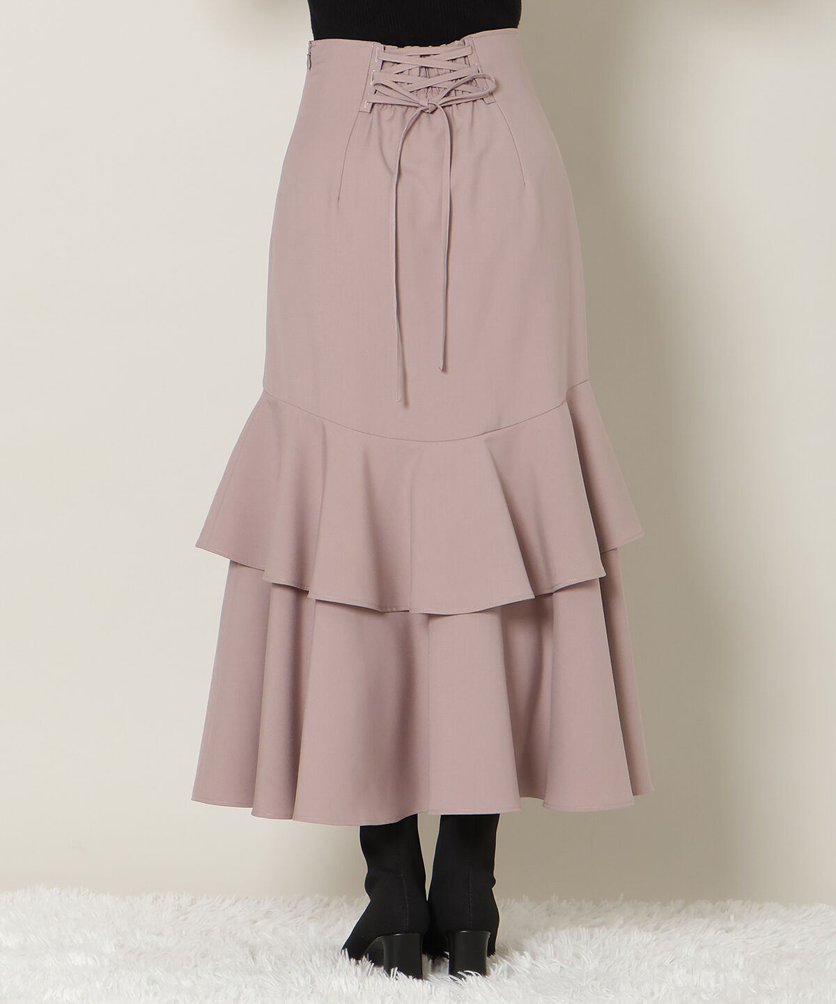 WILLSELECTION「スリットデザインラッフルハイウエストスカート」|フレア|