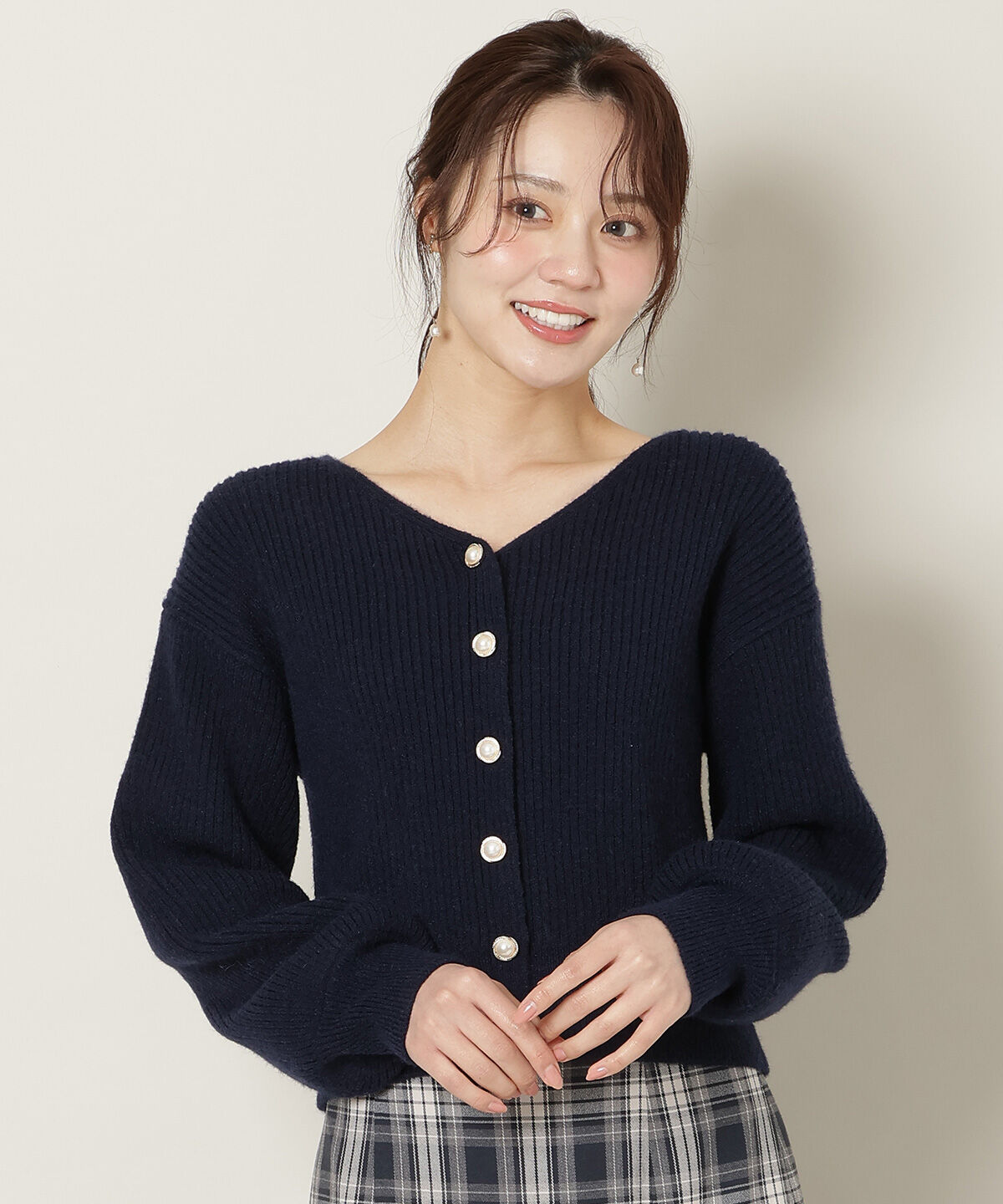 WILLSELECTION「Vネックチョーカーリブニット」|ニット・セーター|