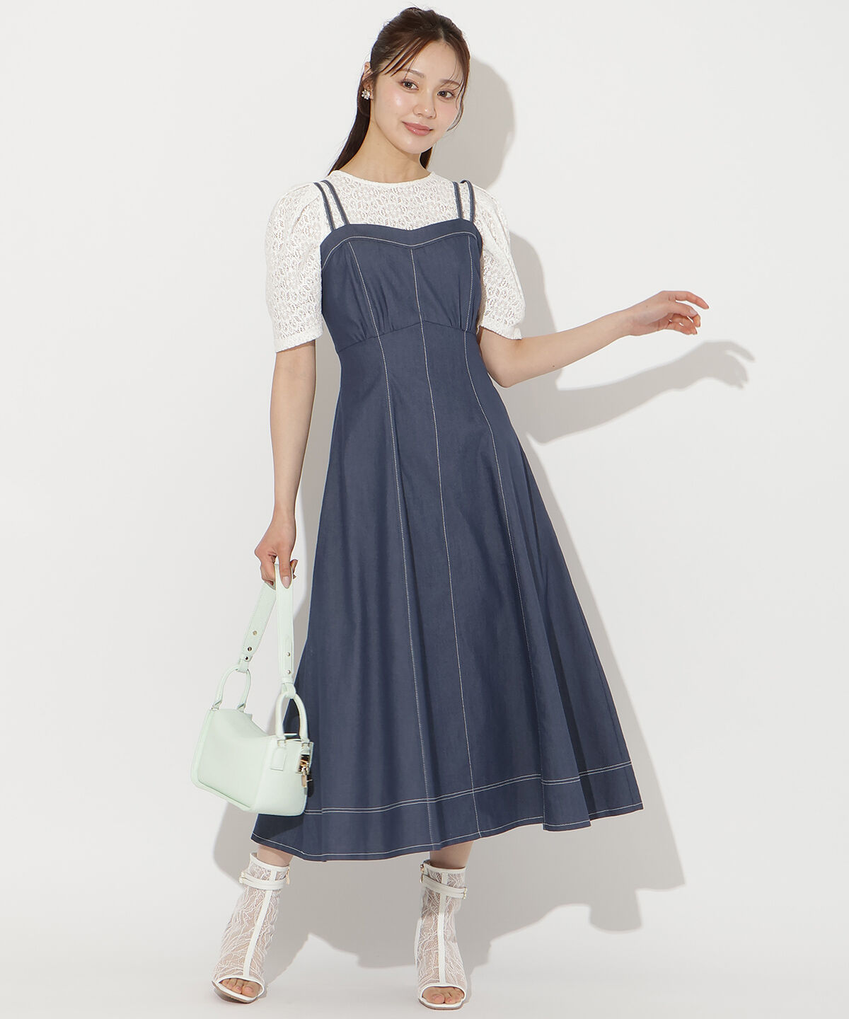 WILLSELECTION「ステッチデザインフレアキャミワンピース」|ワンピース|