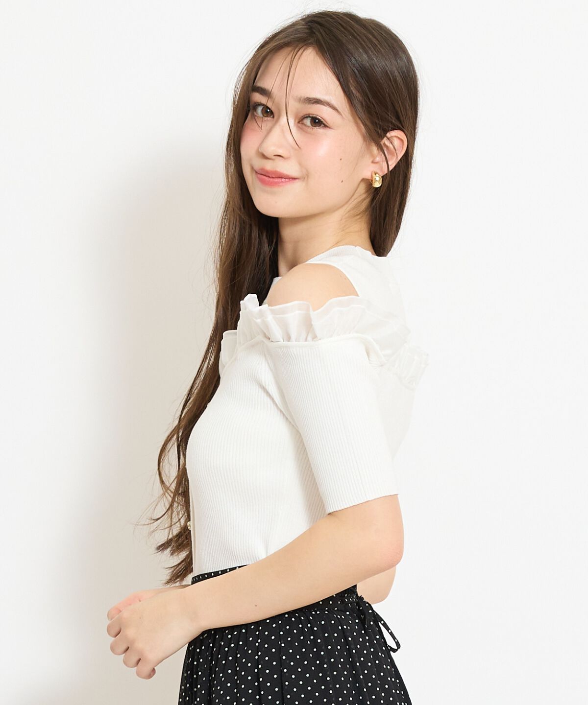 WILLSELECTION「フリルレイヤードリブニット」|ニット・セーター|