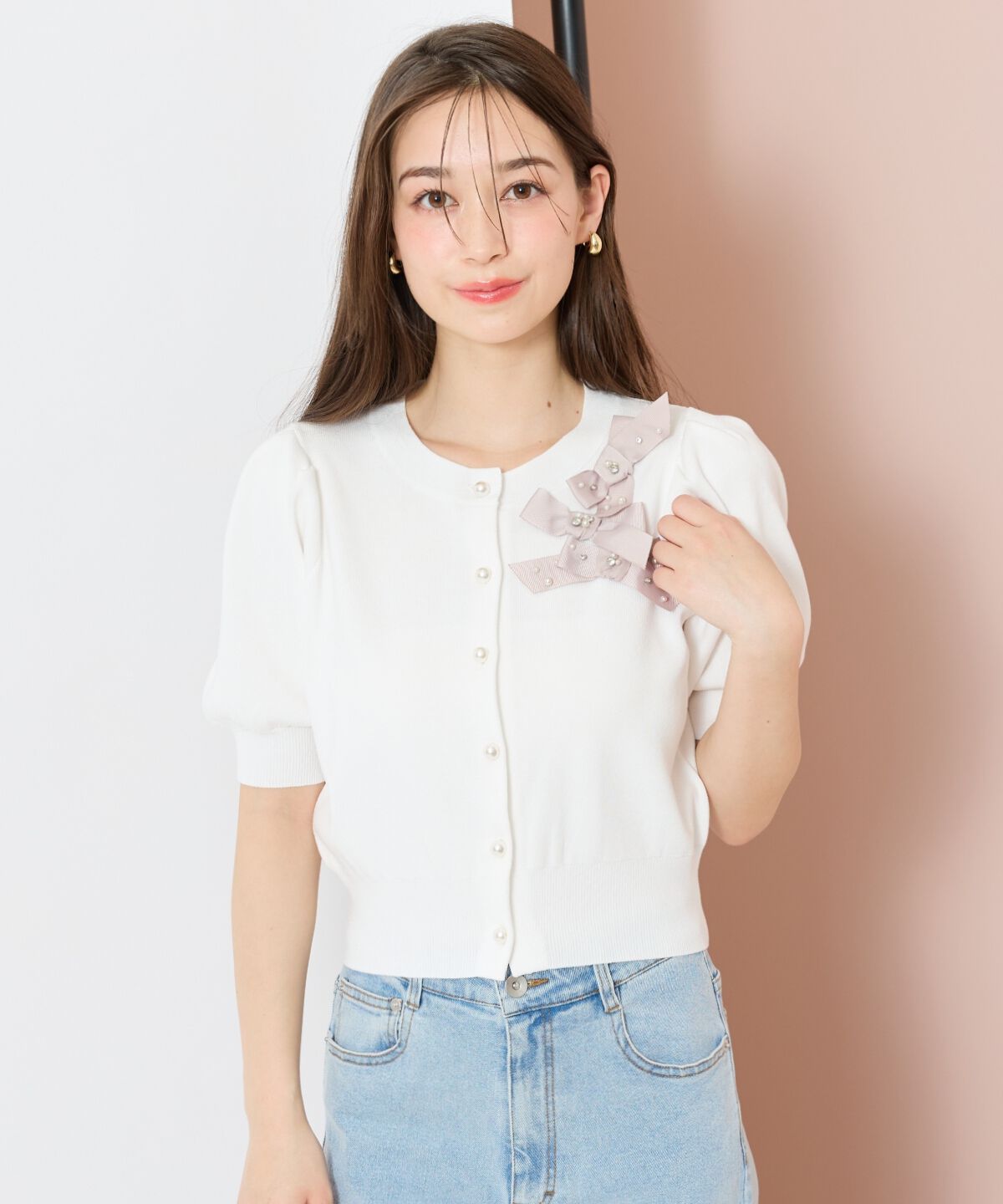 WILLSELECTION「リボンデコレーションカーディガン」|カーディガン|