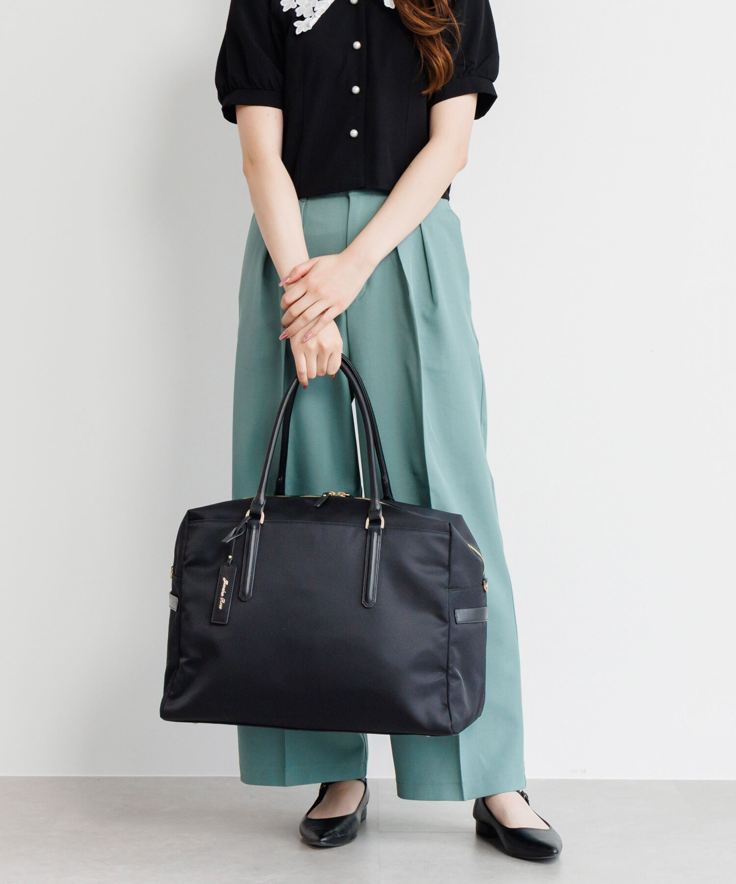 Jewelna Rose「Jewelna Rose グレタ ナイロンボストンバッグ 16182」|ショルダー・メッセンジャー|ブラック