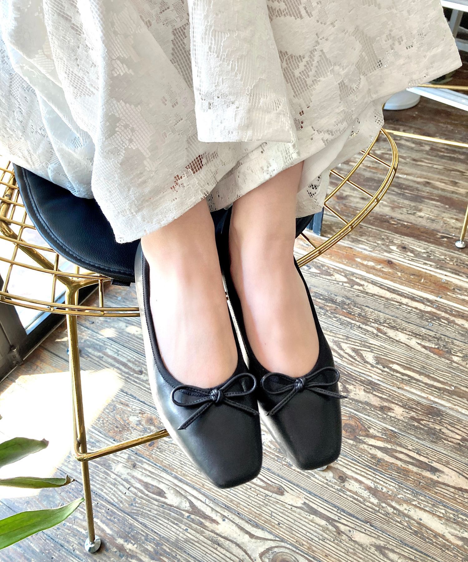 ORiental TRaffic「【跳べるパンプス/シリーズ累計１５０万足突破】 バレエ シューズ /R-3208 厚手クッション フラット」|パンプス|S.BLACK