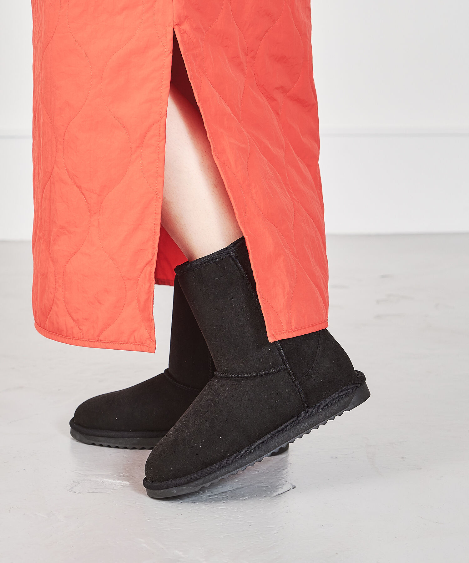 ORiental TRaffic「【累計2万足突破】  ミドル ムートン ブーツ /25401 折り返しても使える！ 防寒」|ショートブーツ|